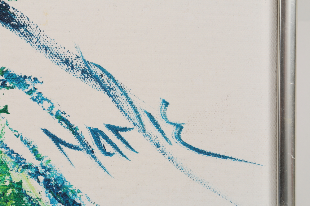 Marie Oil on Canvas Painting Stylized Leaves