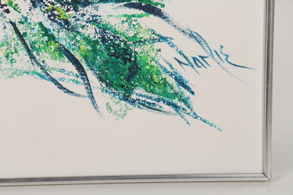 Marie Oil on Canvas Painting Stylized Leaves