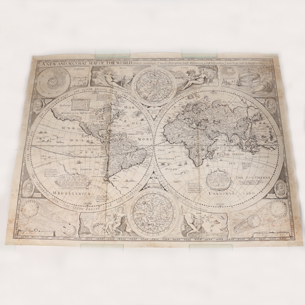 National Geographic Society Contemporary Print of a 17th Century World Map