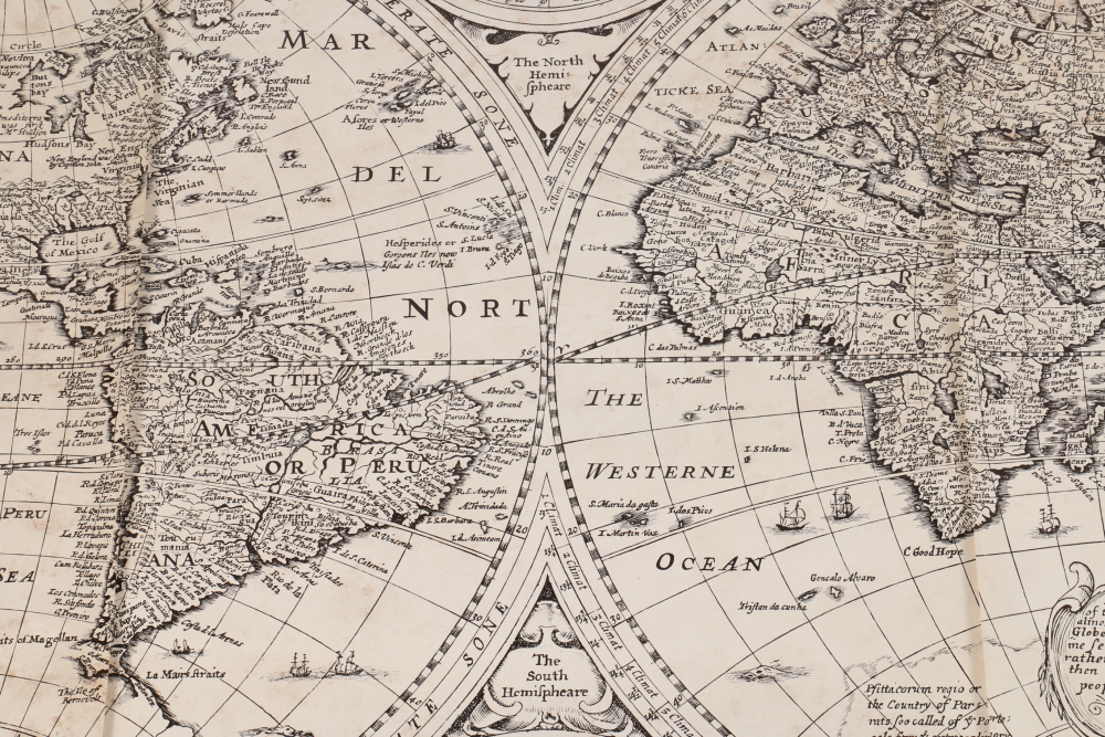 National Geographic Society Contemporary Print of a 17th Century World Map