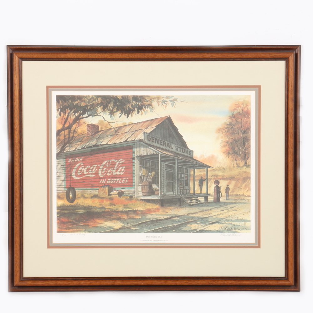 Paul W. Brown Limited Edition Offset Lithograph "Back Roads, U.S.A."
