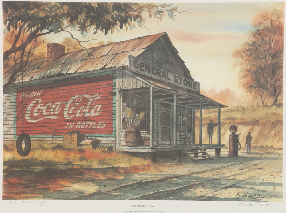 Paul W. Brown Limited Edition Offset Lithograph "Back Roads, U.S.A."