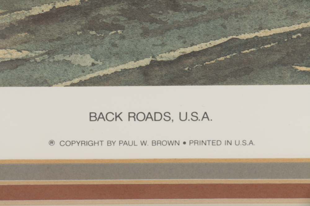 Paul W. Brown Limited Edition Offset Lithograph "Back Roads, U.S.A."