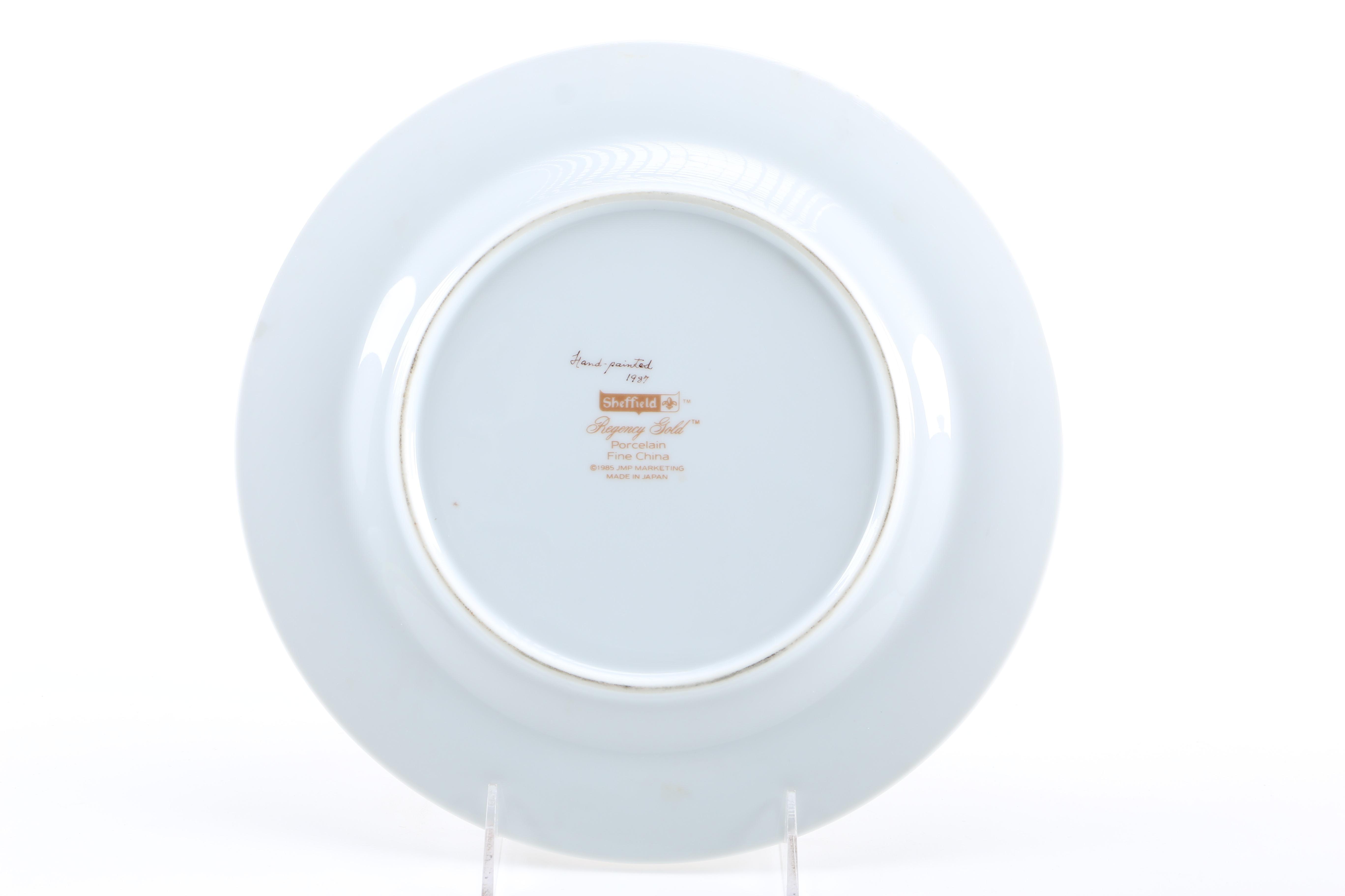 Enameled Paintings of Flemish Landmarks on Porcelain Plates