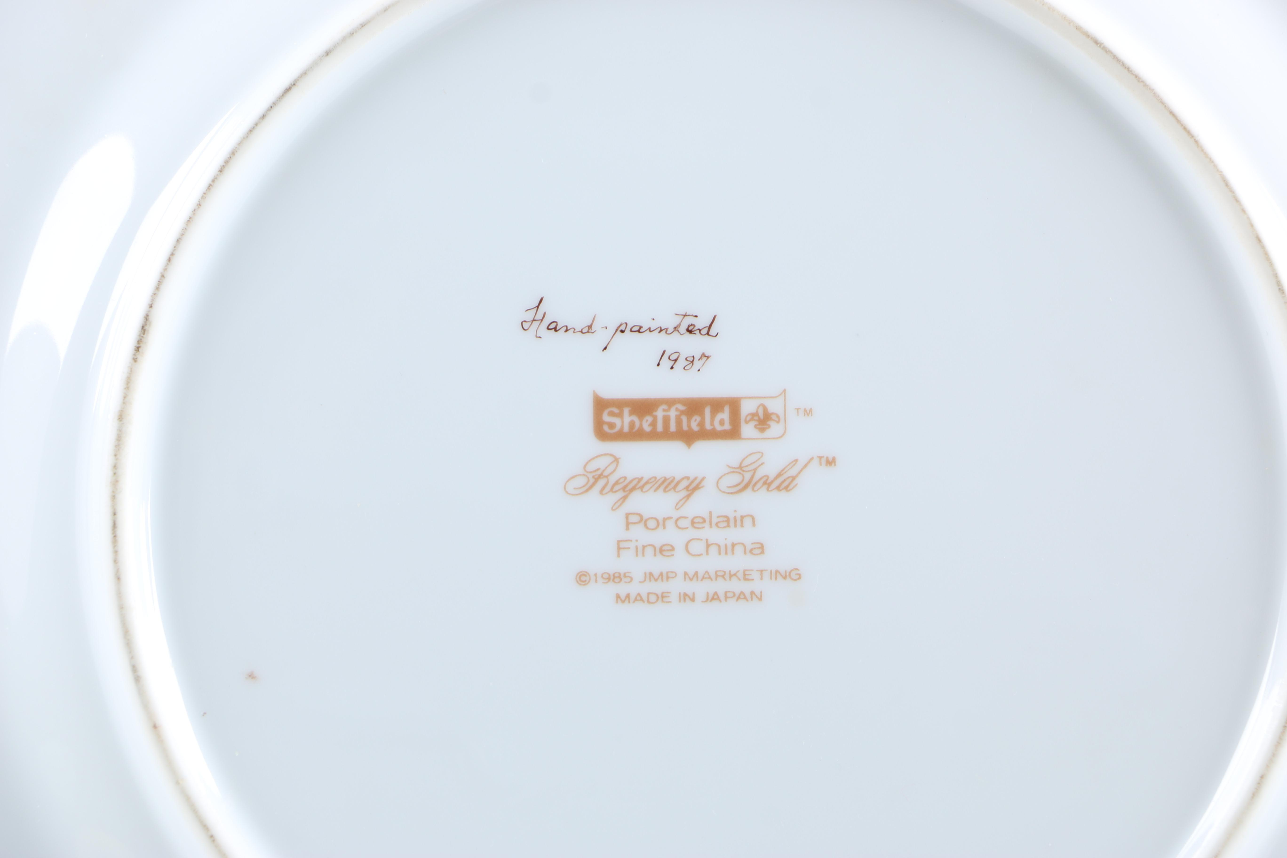 Enameled Paintings of Flemish Landmarks on Porcelain Plates