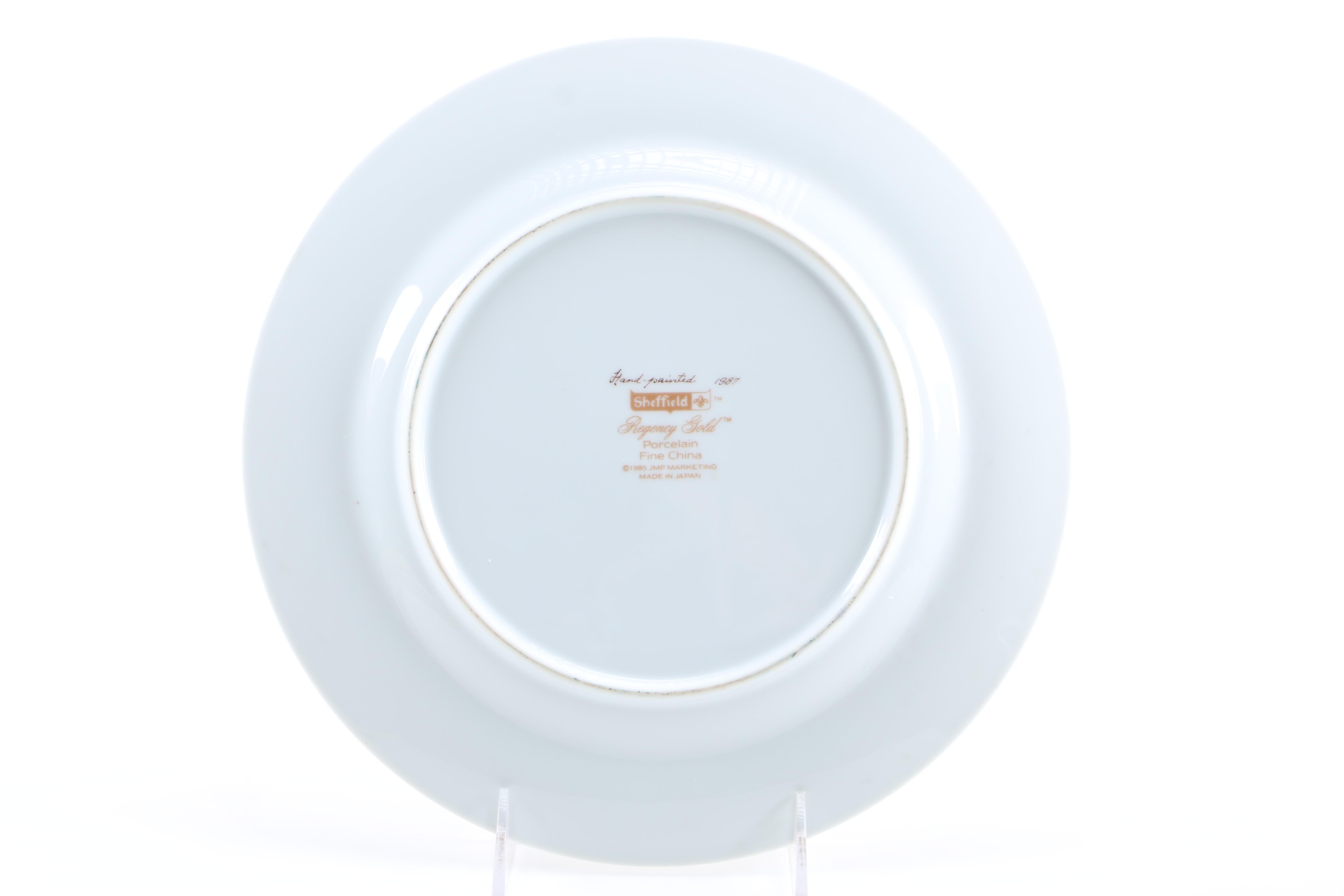 Enameled Paintings of Flemish Landmarks on Porcelain Plates