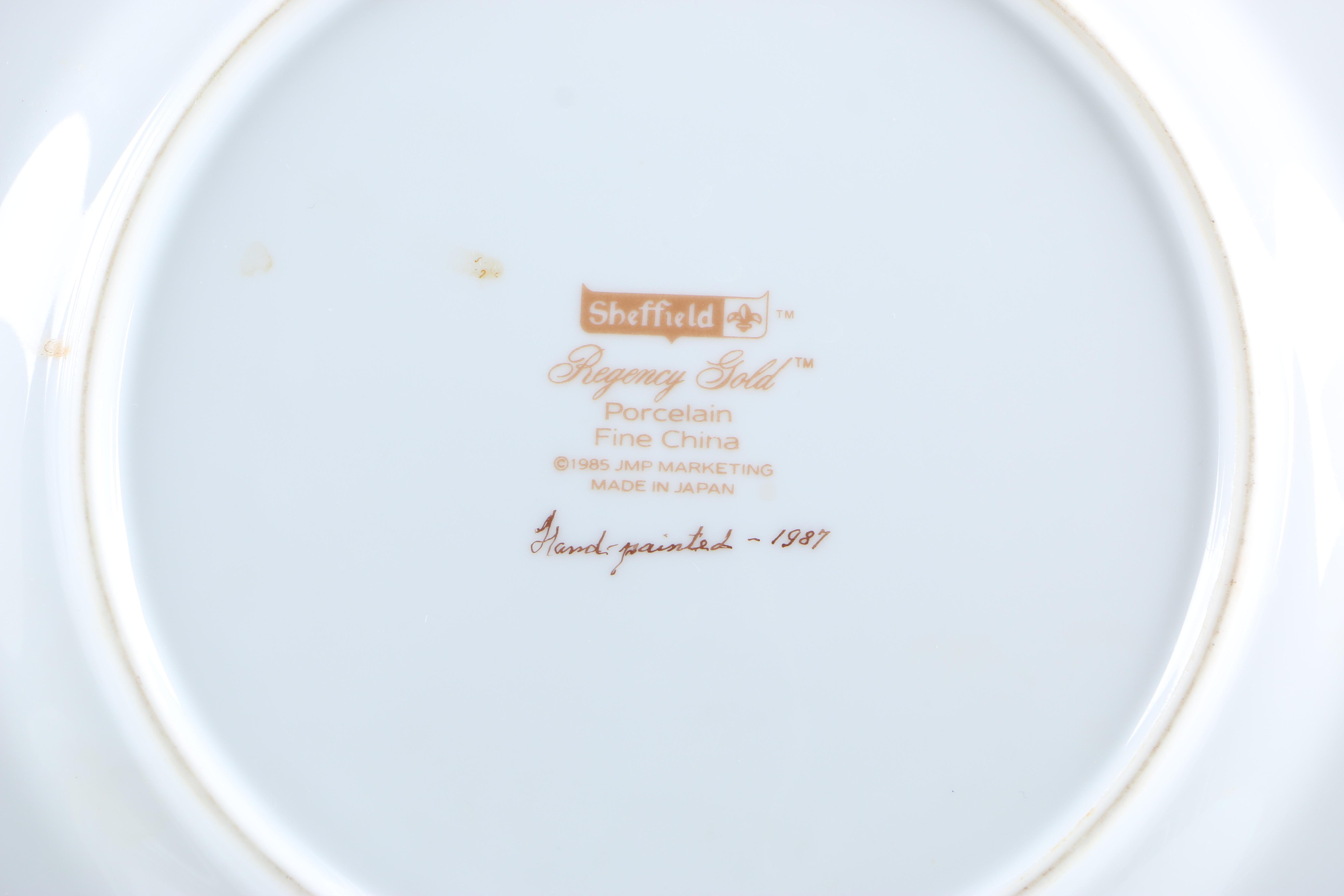 Enameled Paintings of Flemish Landmarks on Porcelain Plates