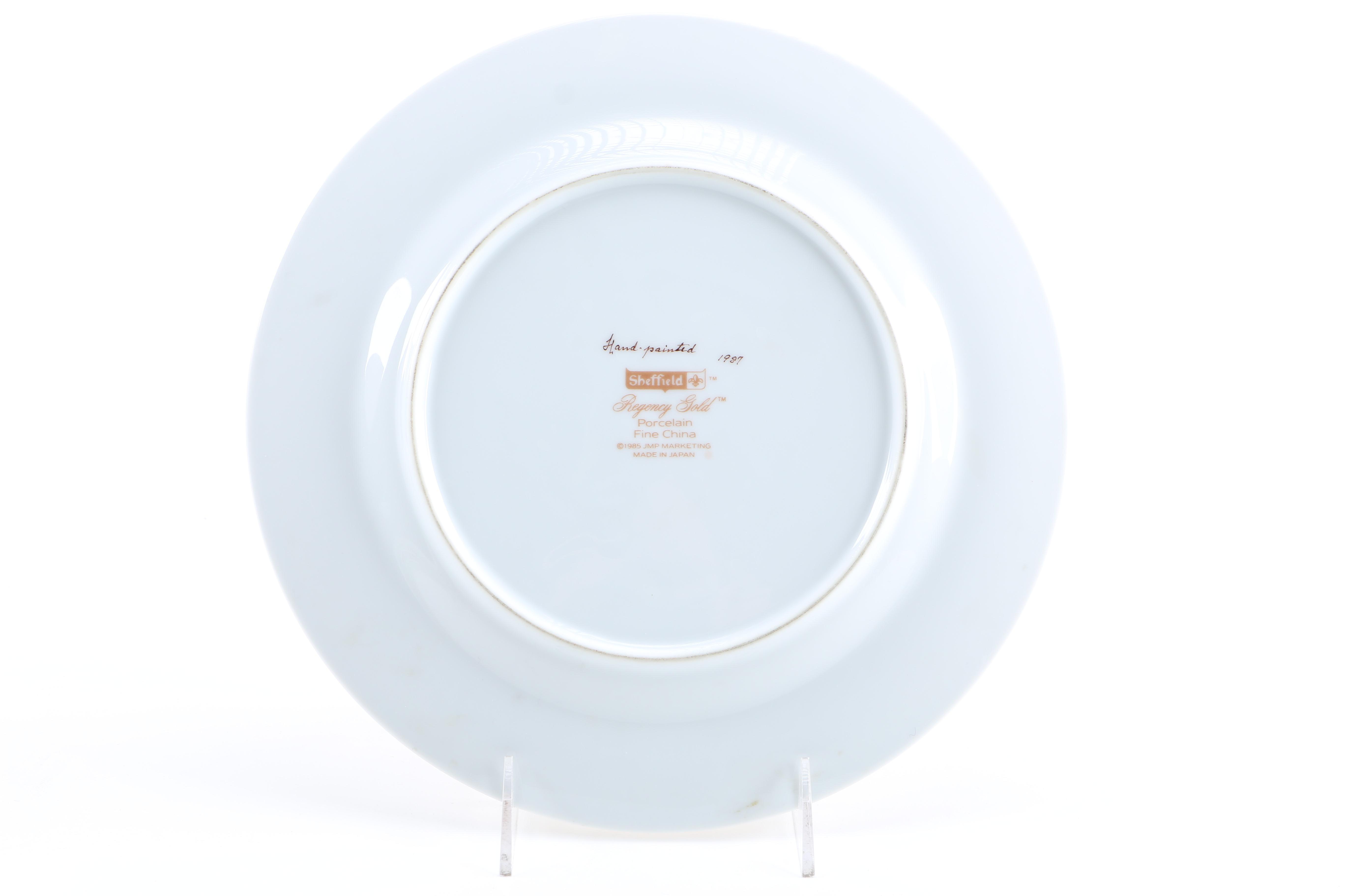 Enameled Paintings of Flemish Landmarks on Porcelain Plates