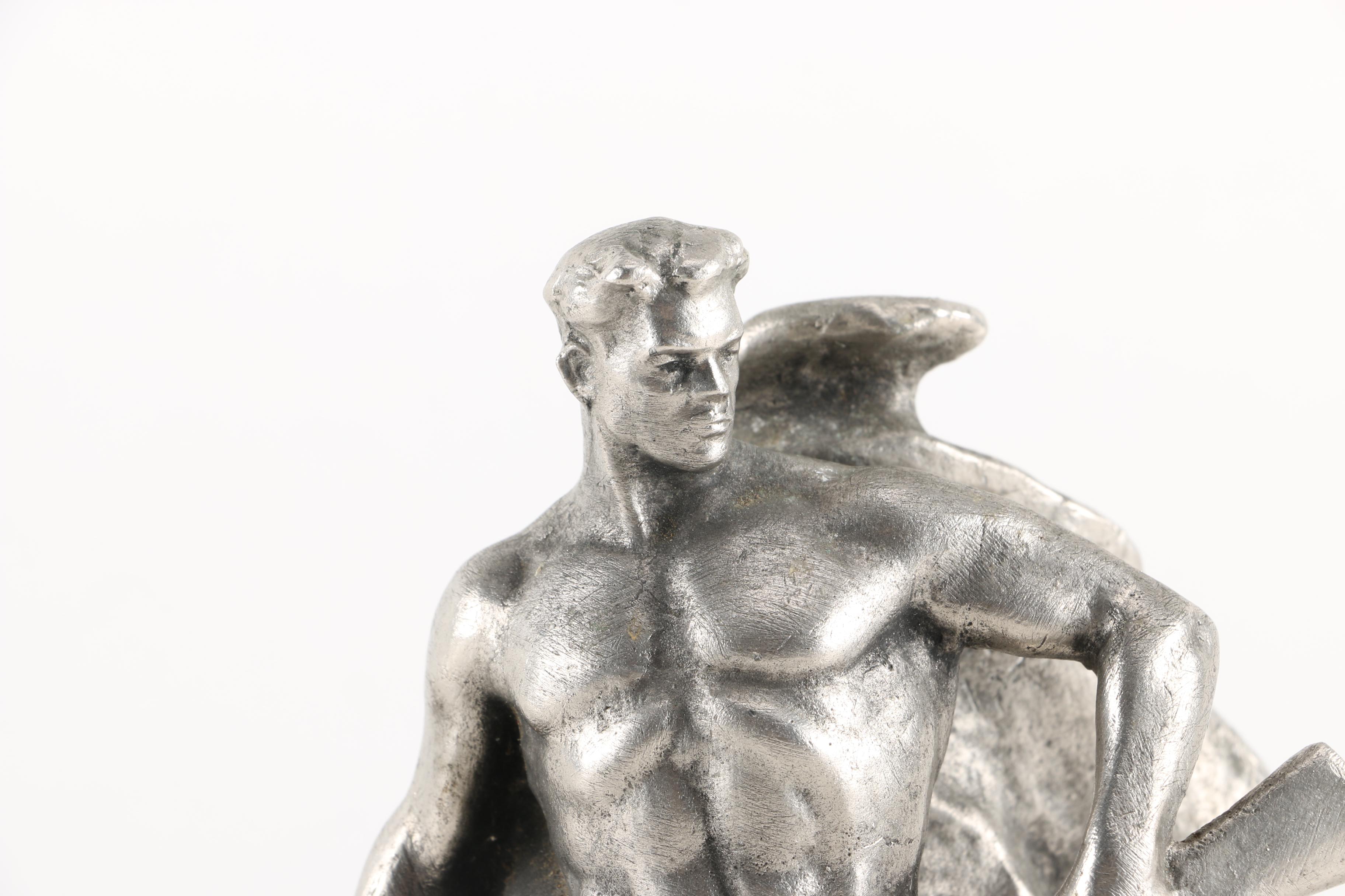Socialist Realist Cast Metal Sculpture