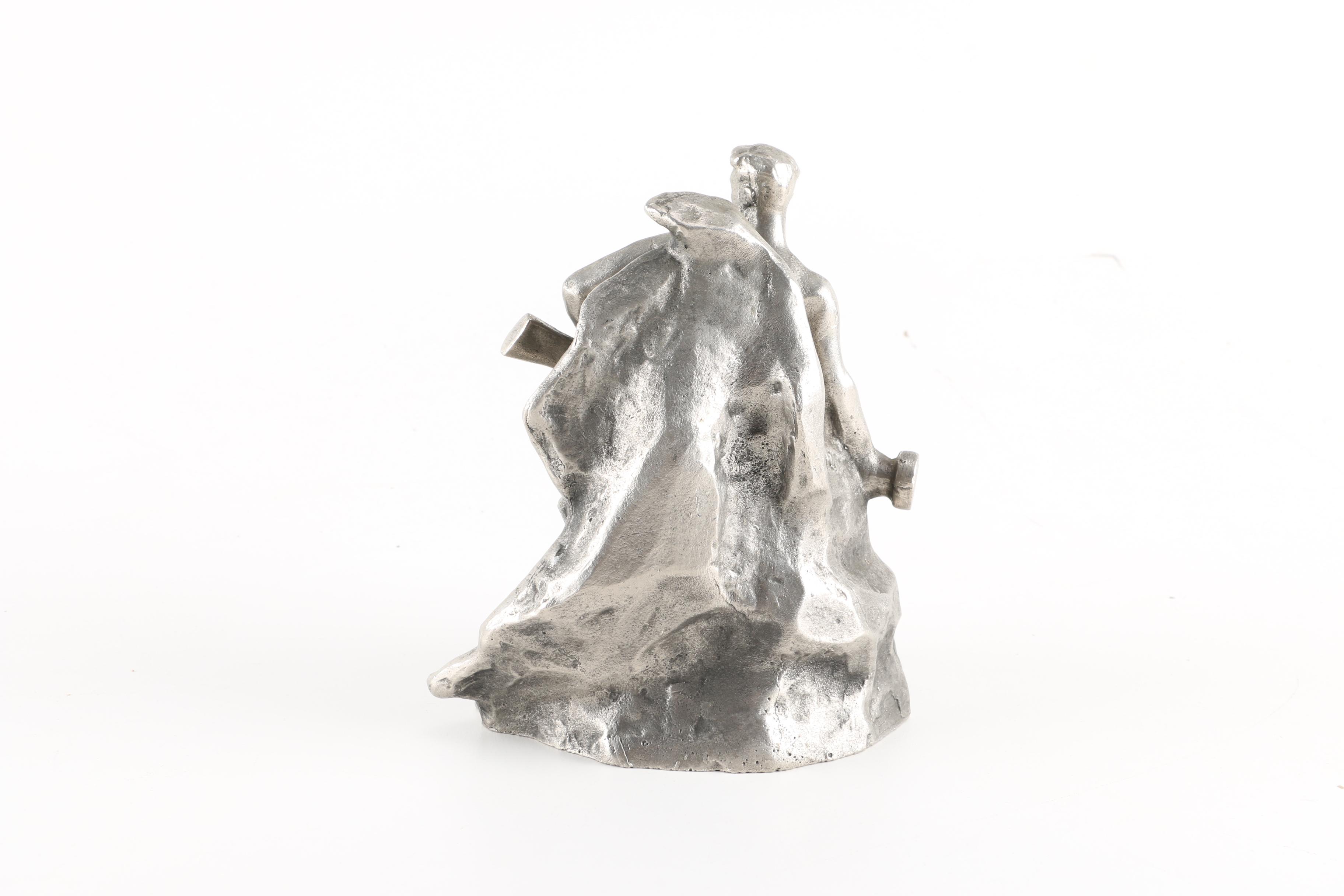 Socialist Realist Cast Metal Sculpture