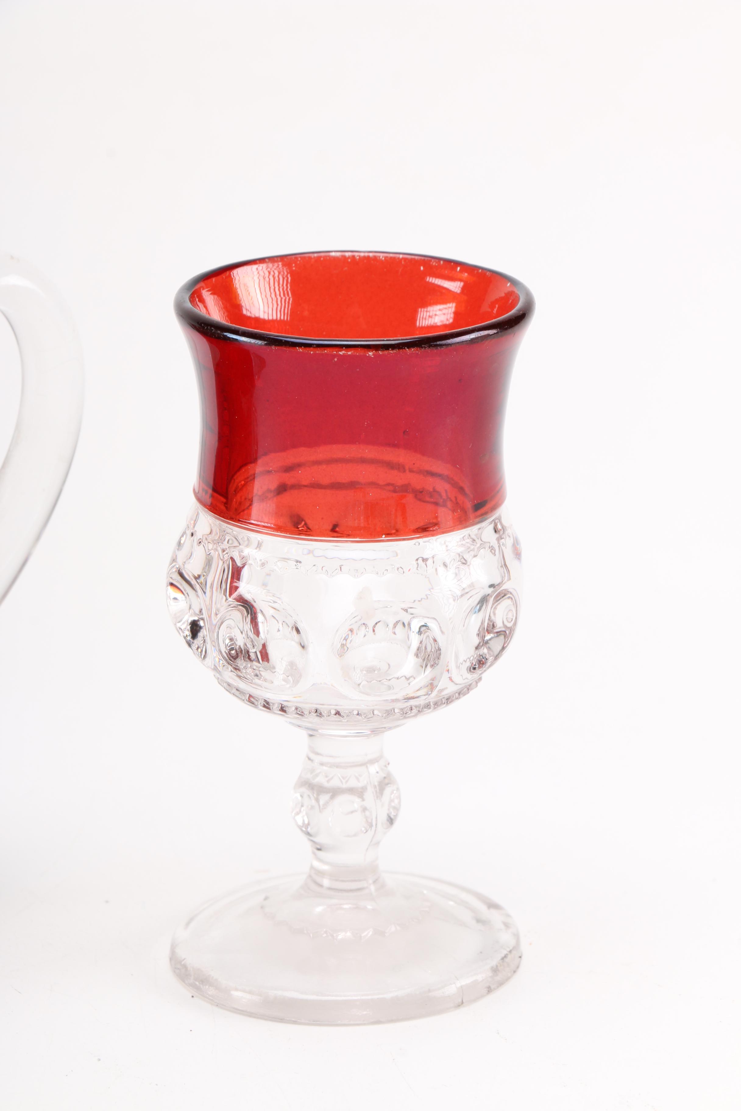 Flashed Ruby Crystal and Glass Cups