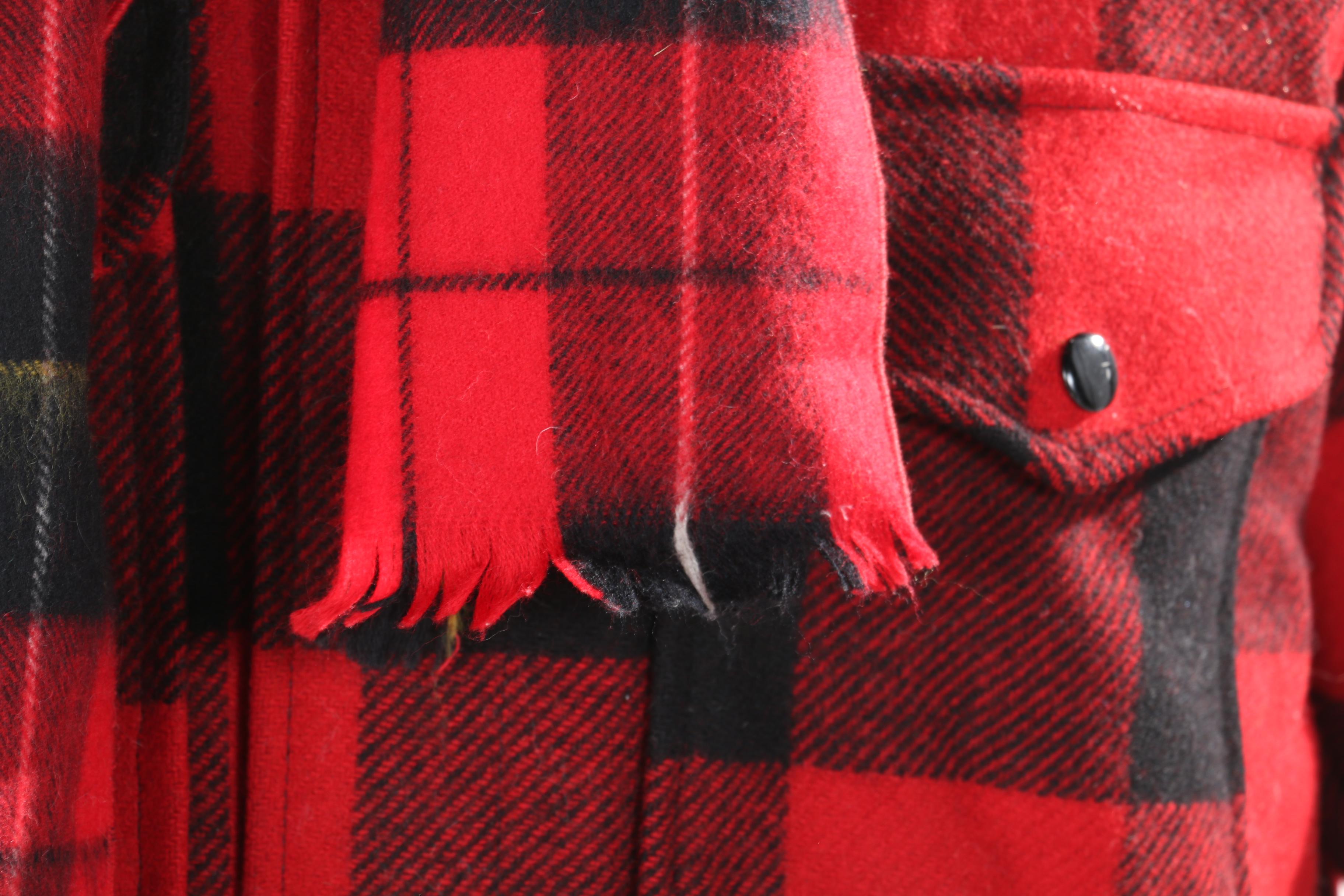 Pendelton Red and Black Plaid Wool Jacket and Various Scarves