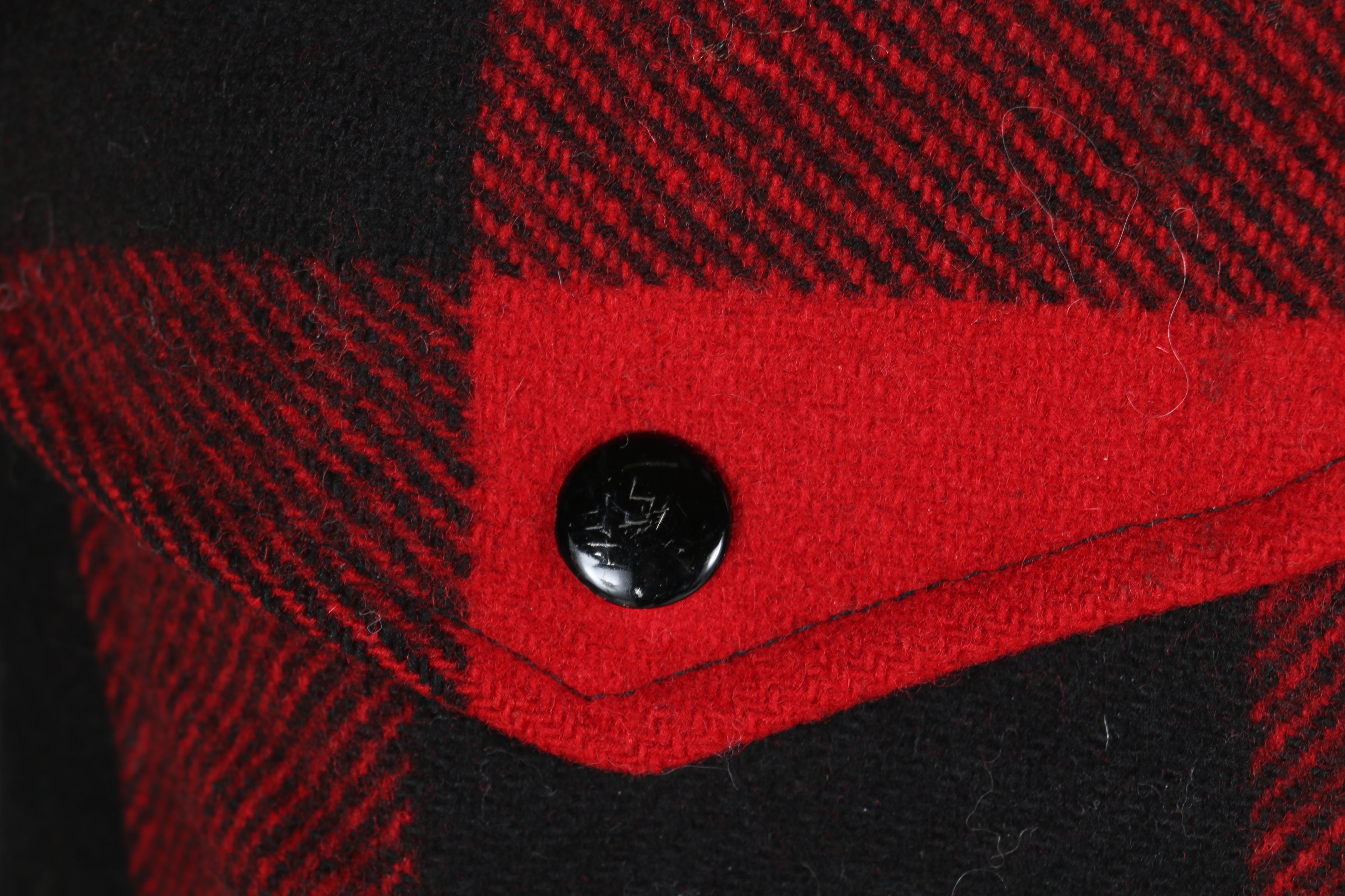 Pendelton Red and Black Plaid Wool Jacket and Various Scarves