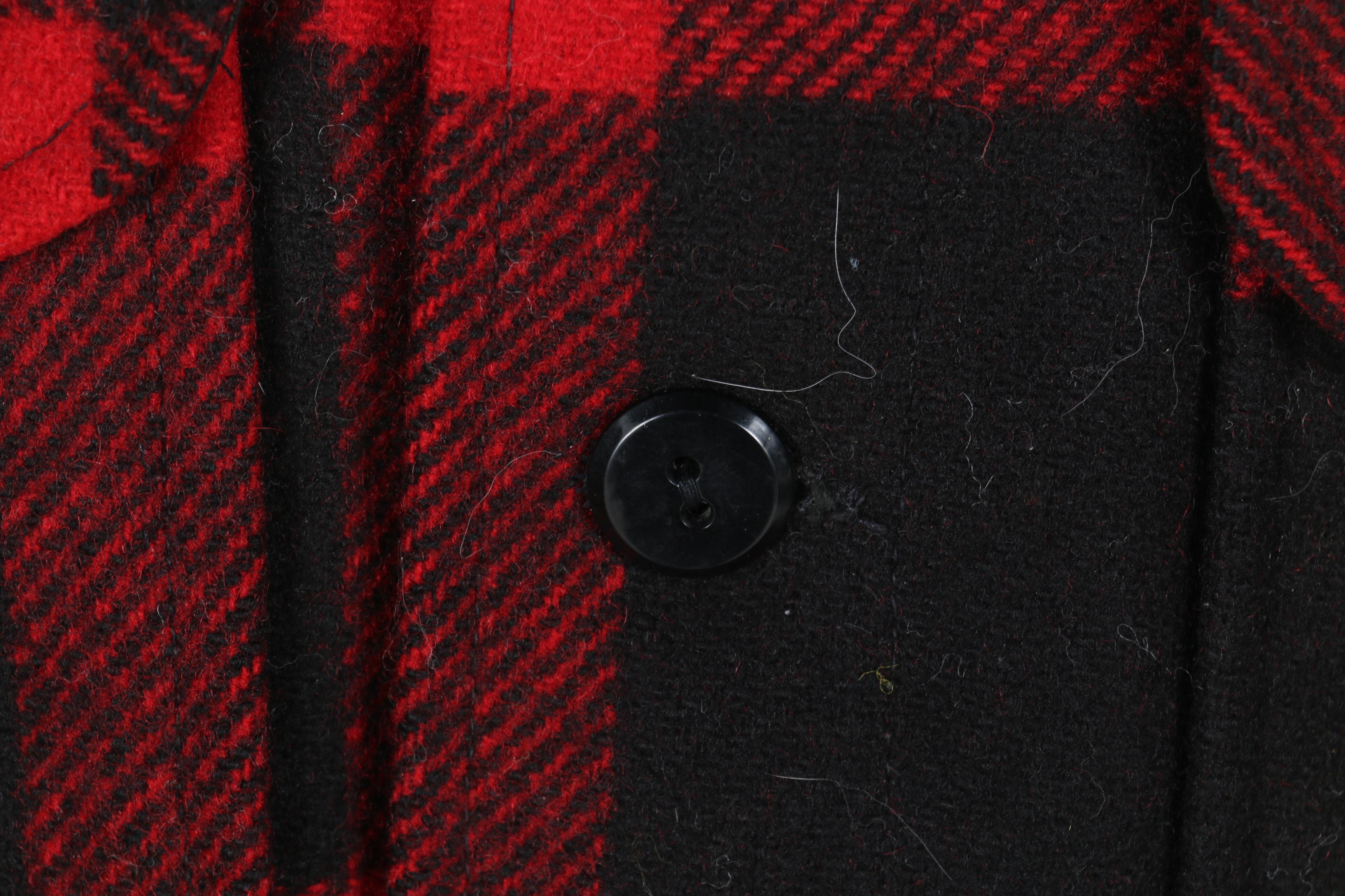Pendelton Red and Black Plaid Wool Jacket and Various Scarves