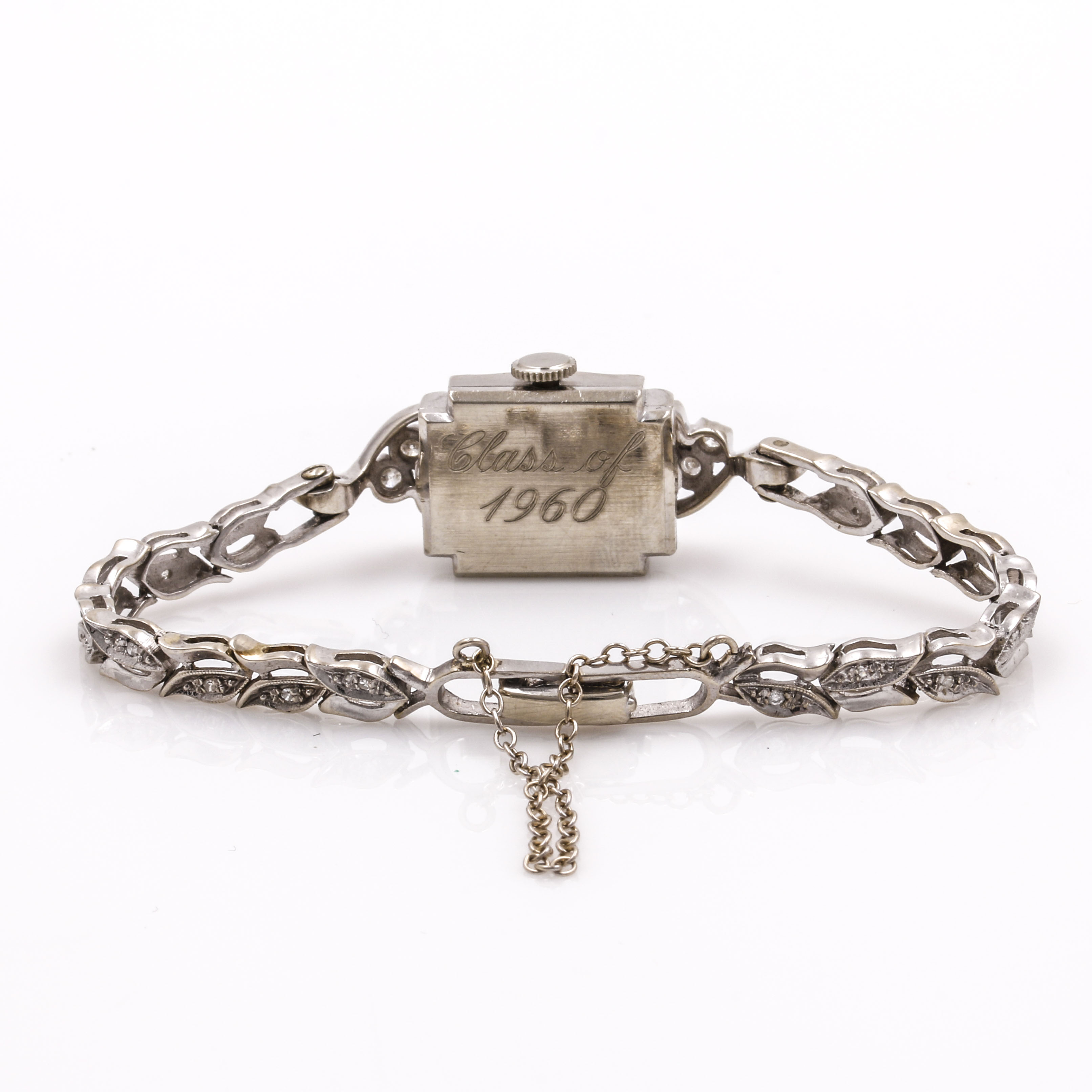 Elgin 14K White Gold and Diamond Watch