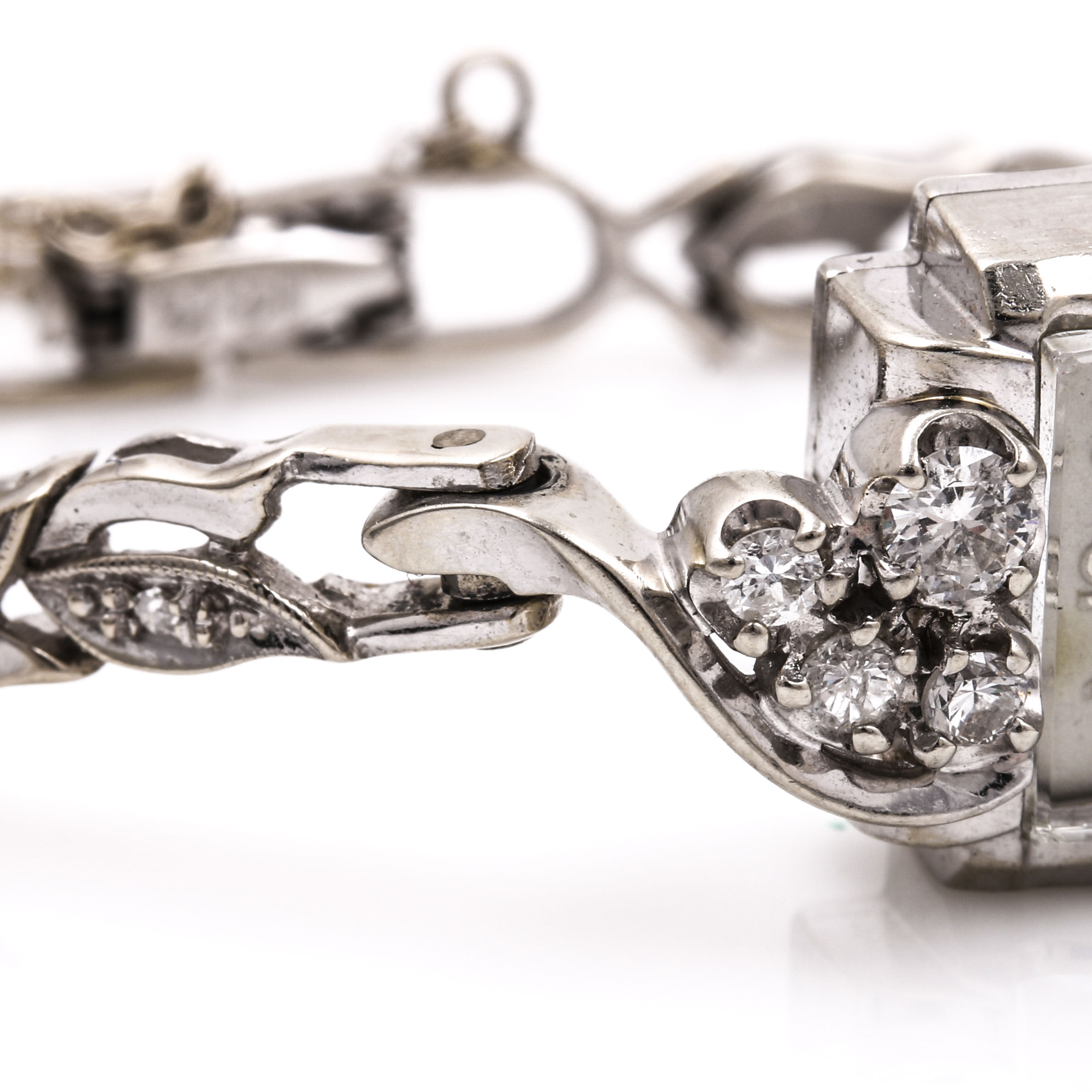 Elgin 14K White Gold and Diamond Watch