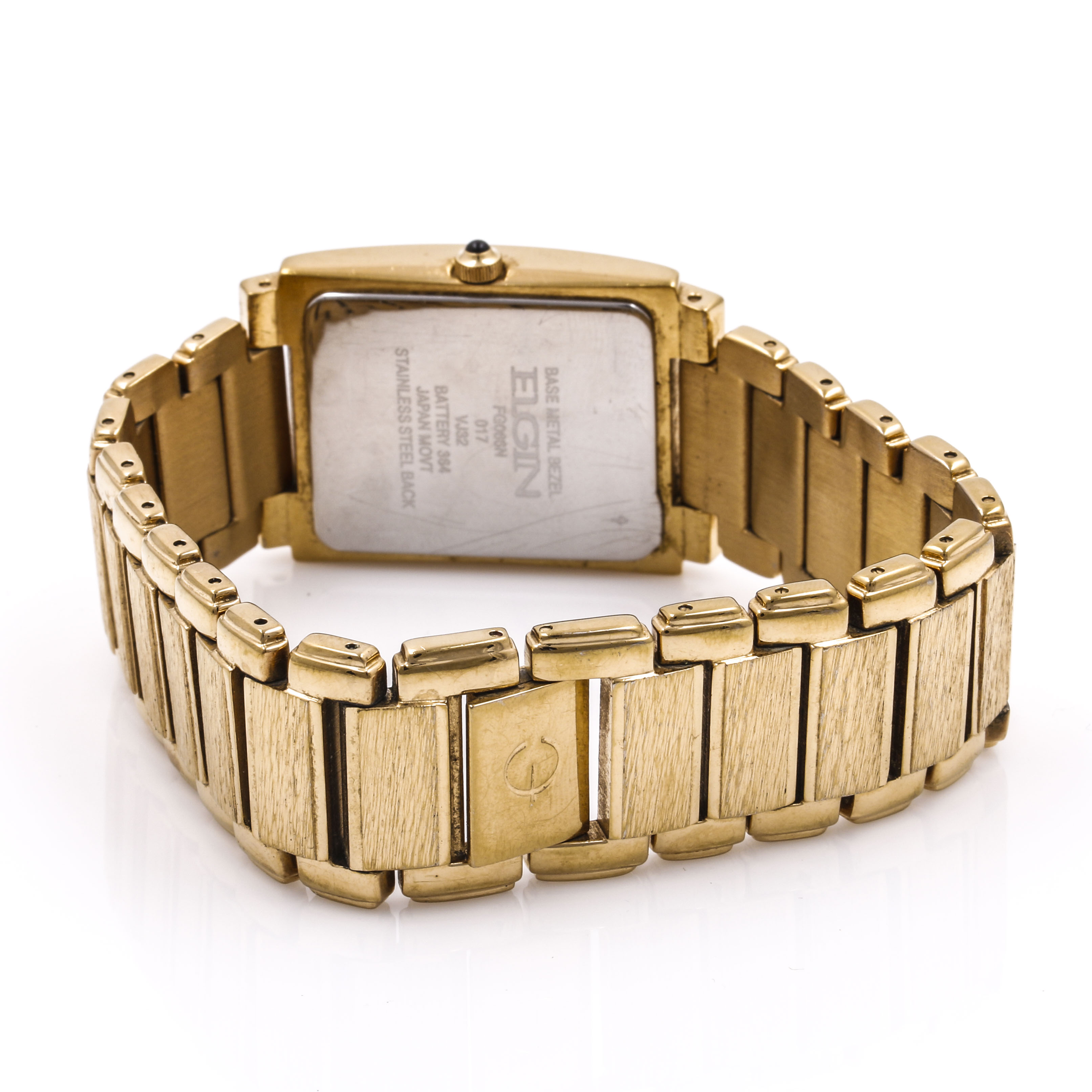 Elgin Gold Tone Diamond Watch