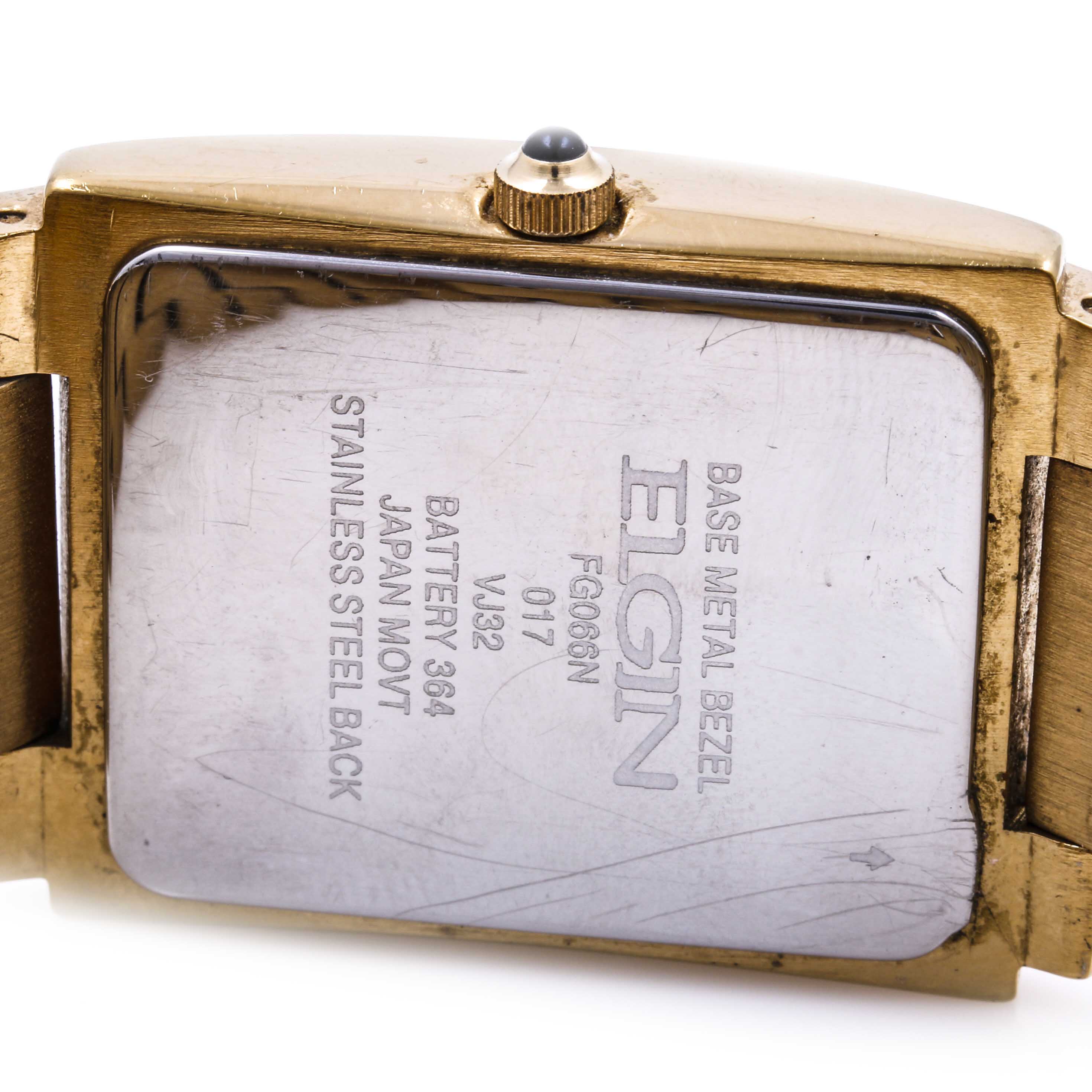 Elgin Gold Tone Diamond Watch