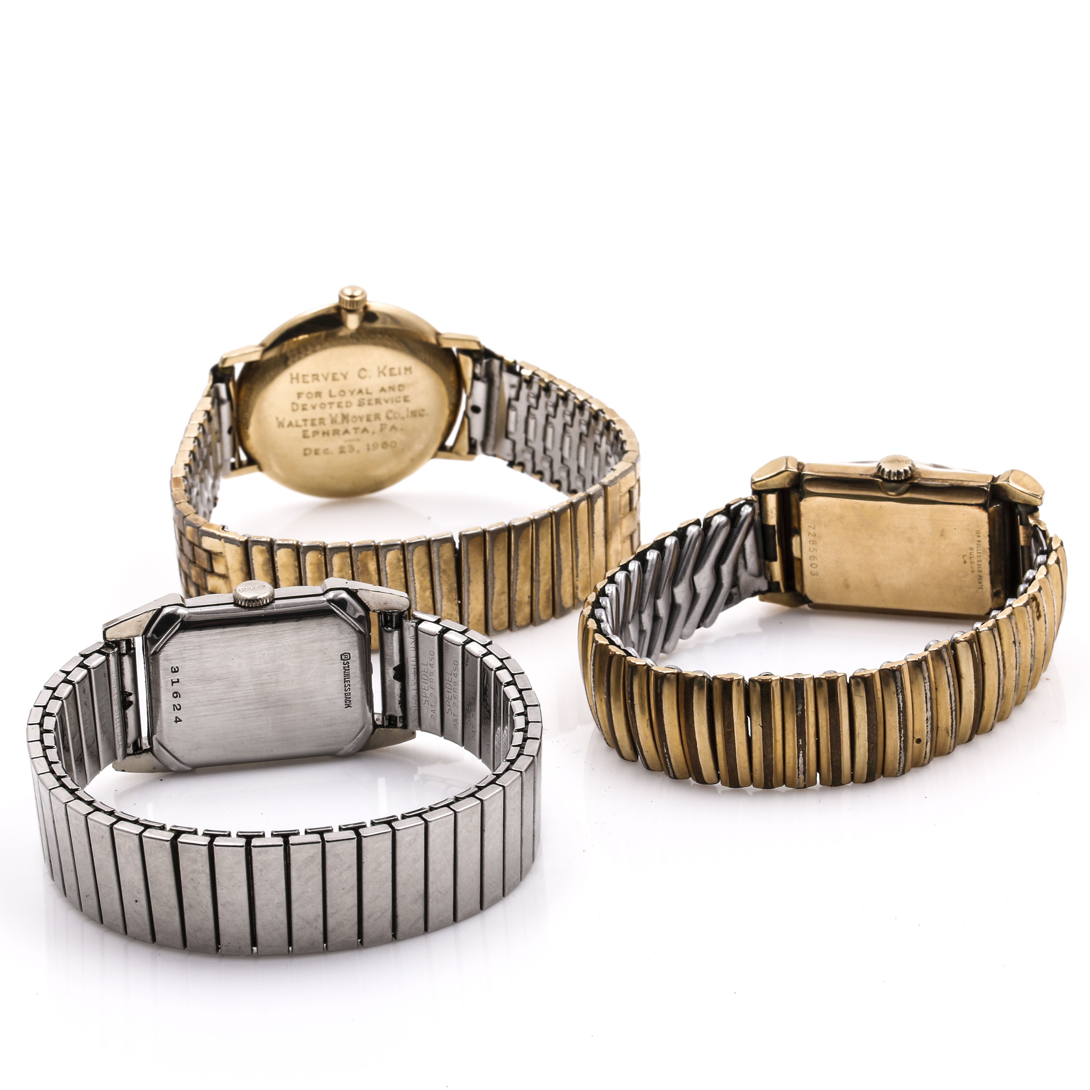 One Hamilton and Two Bulova Watches