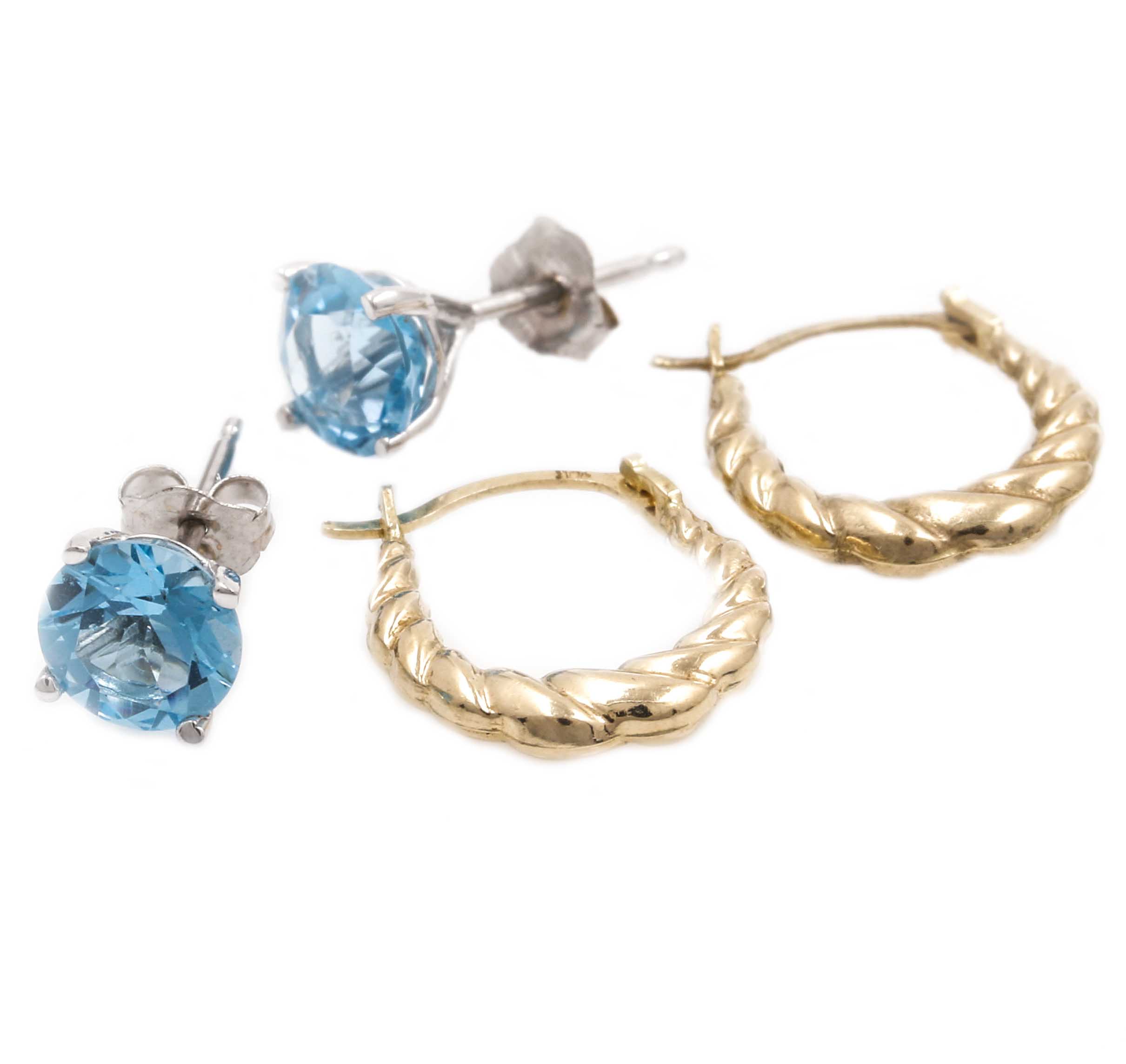 14K White and Yellow Gold Earrings