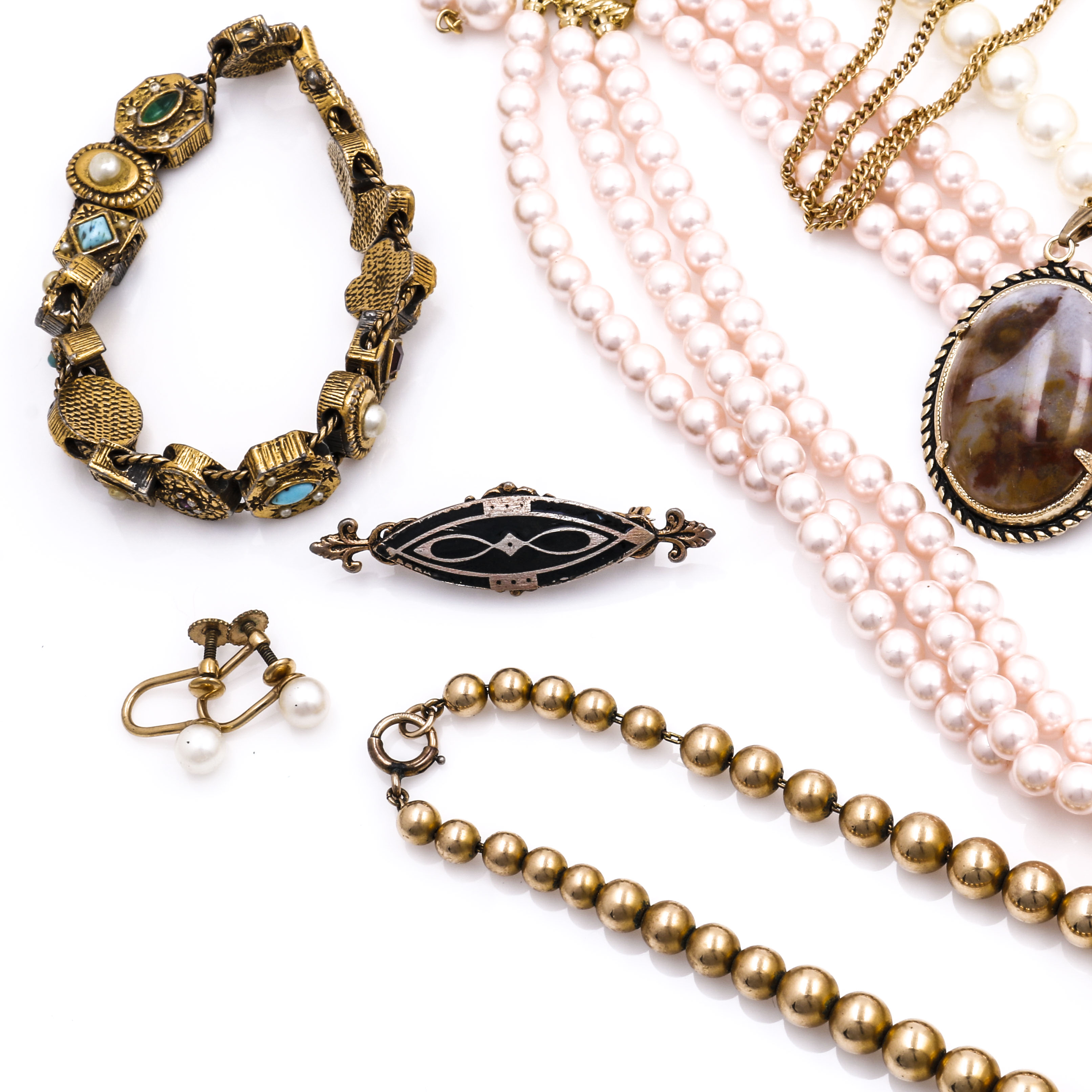 Costume Jewelry Assortment Including Wedgwood