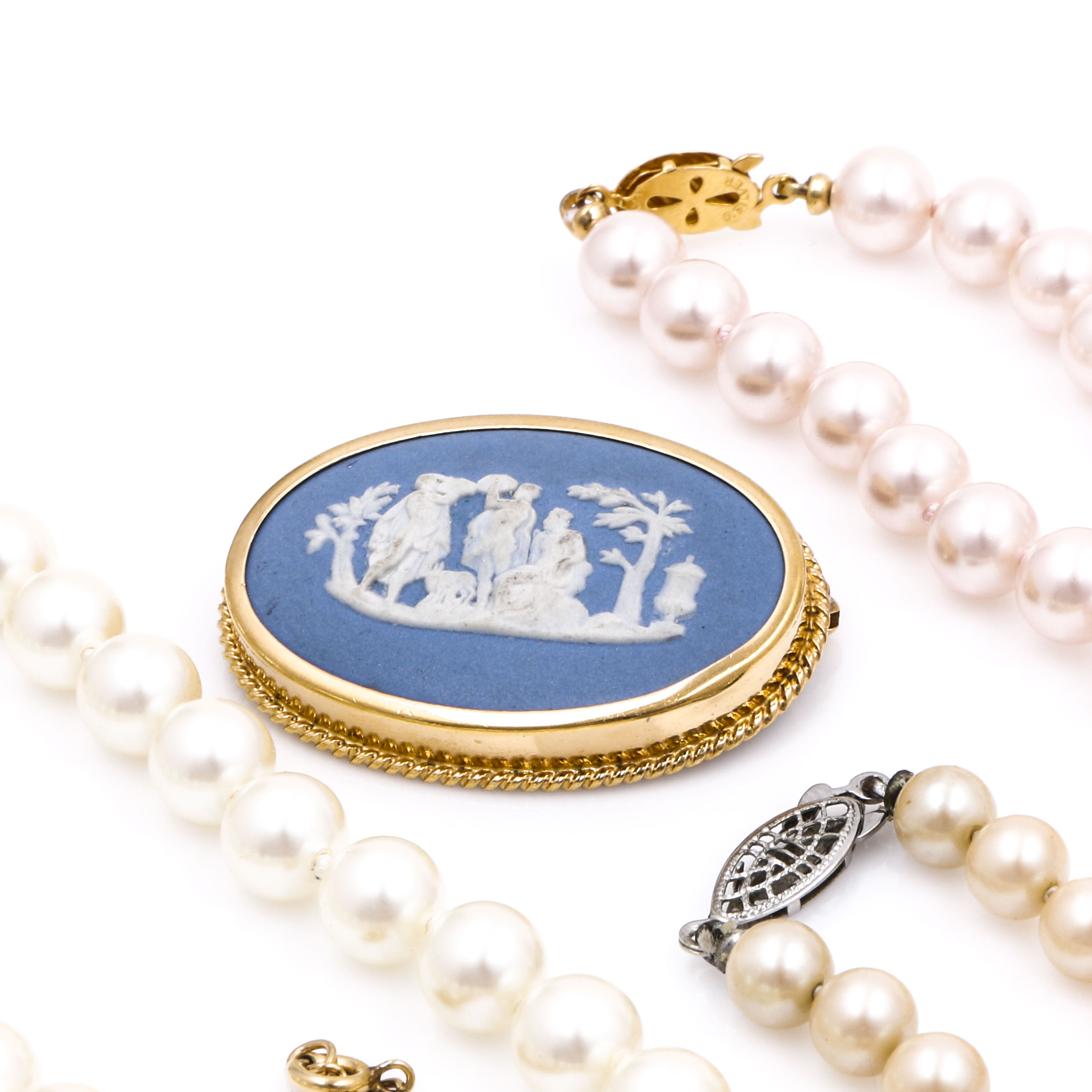 Costume Jewelry Assortment Including Wedgwood