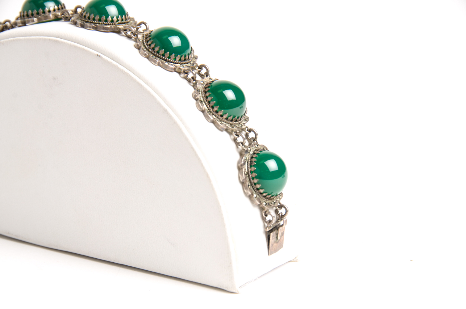 Pair of Sterling Bracelets and Floral Brooch