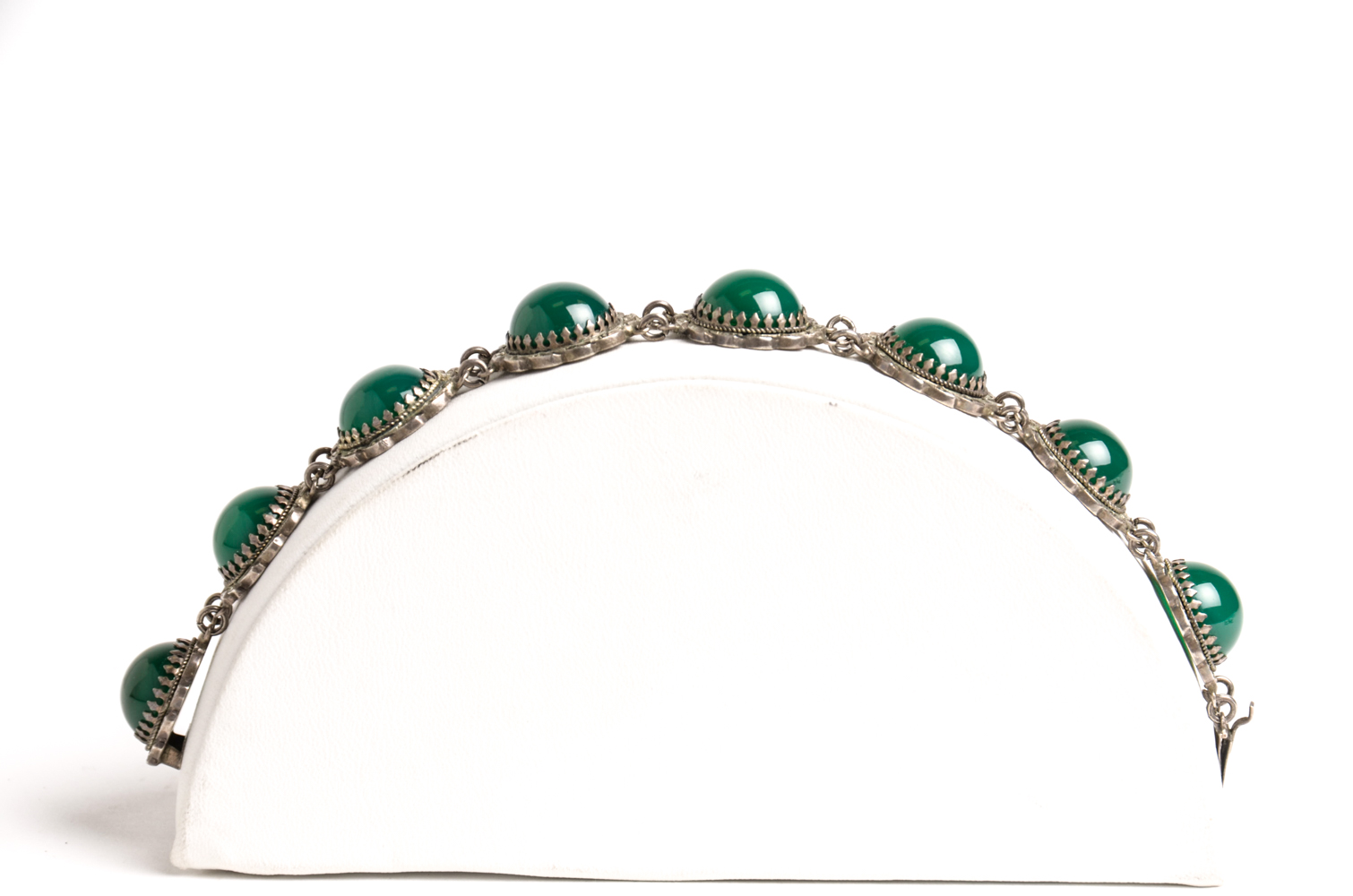 Pair of Sterling Bracelets and Floral Brooch