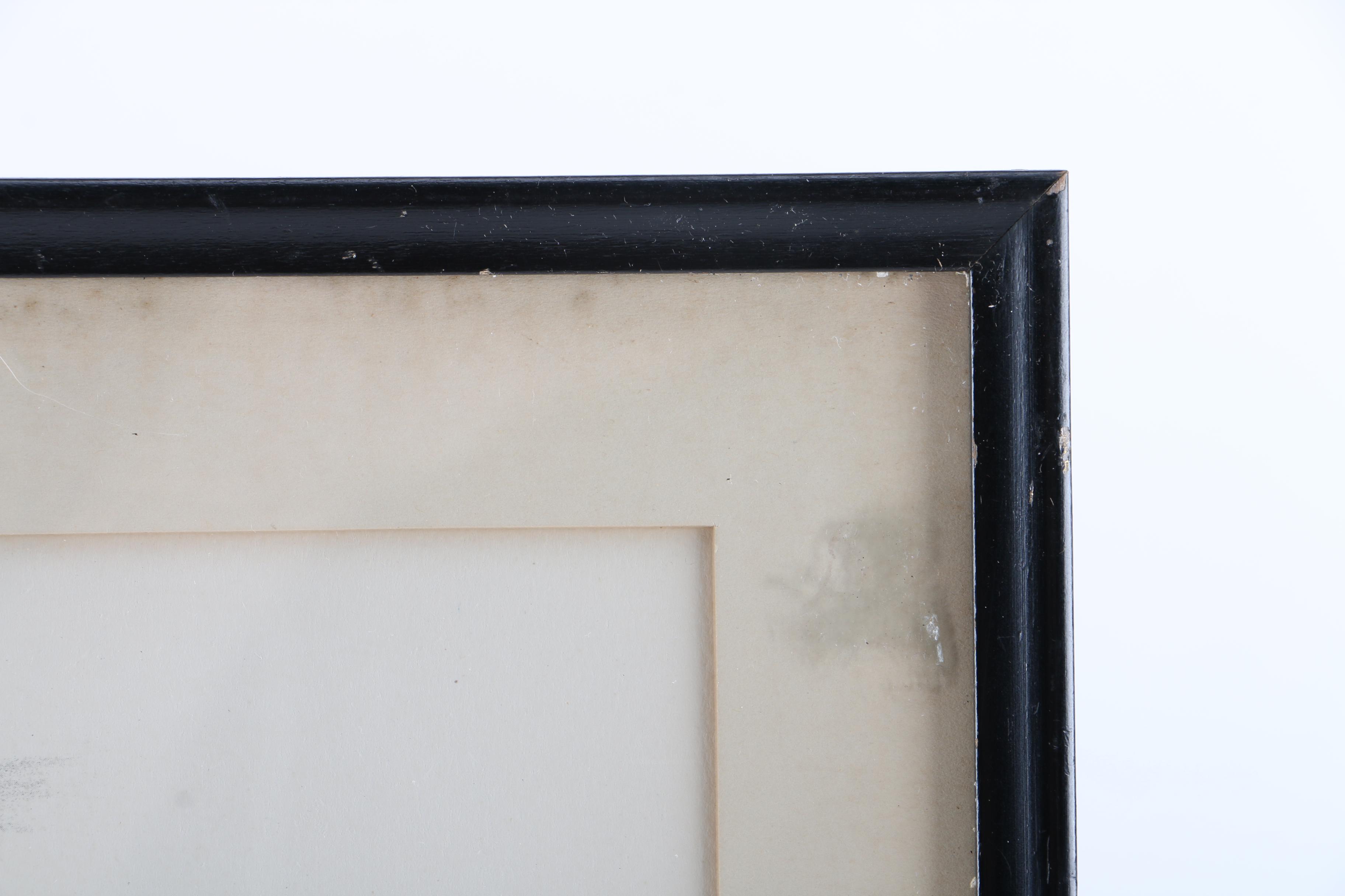 1954 Marian B. Wenzel Drawing "Seated Man" and After Kenneth Miller Adams Print