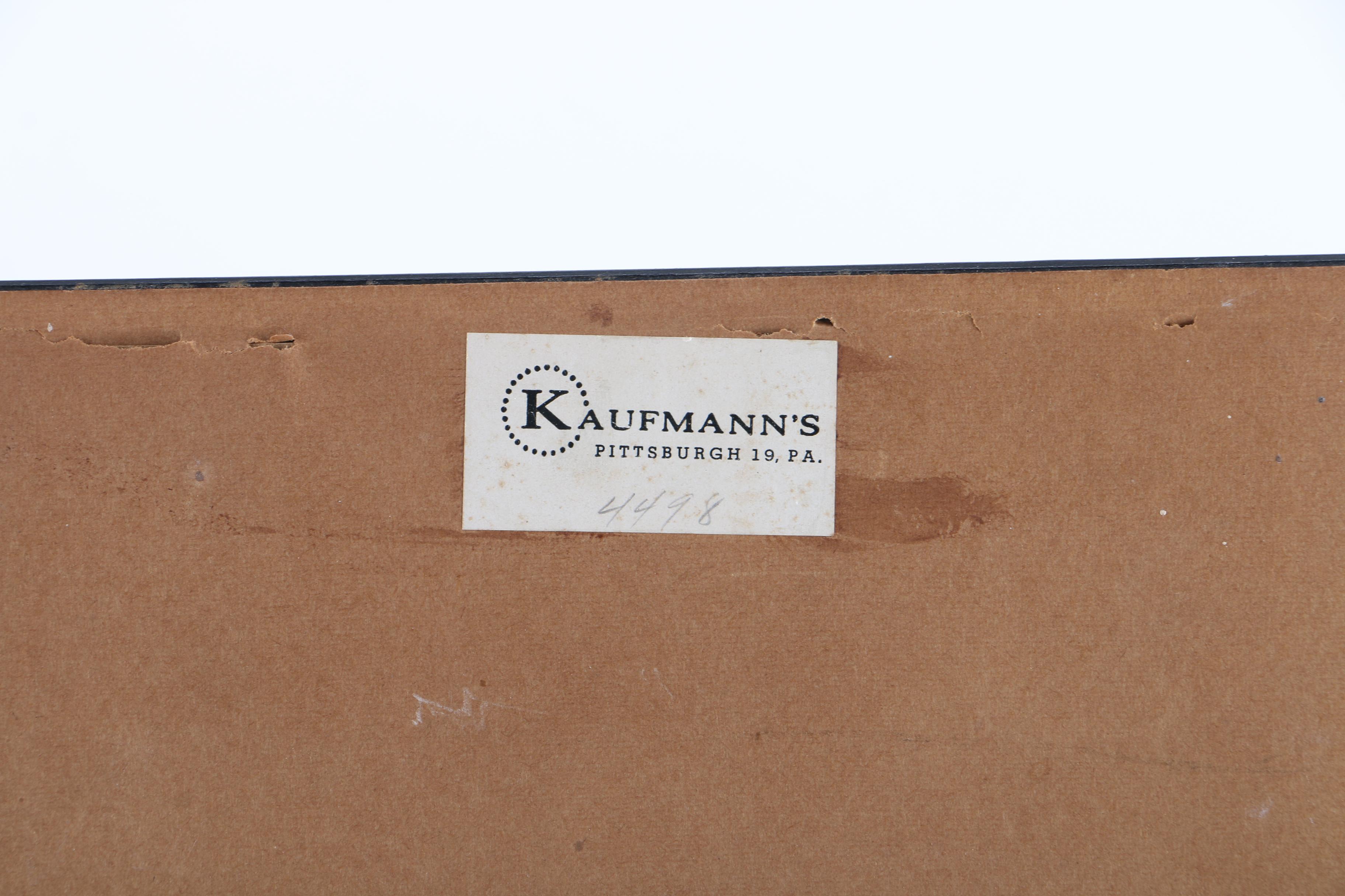 1954 Marian B. Wenzel Drawing "Seated Man" and After Kenneth Miller Adams Print