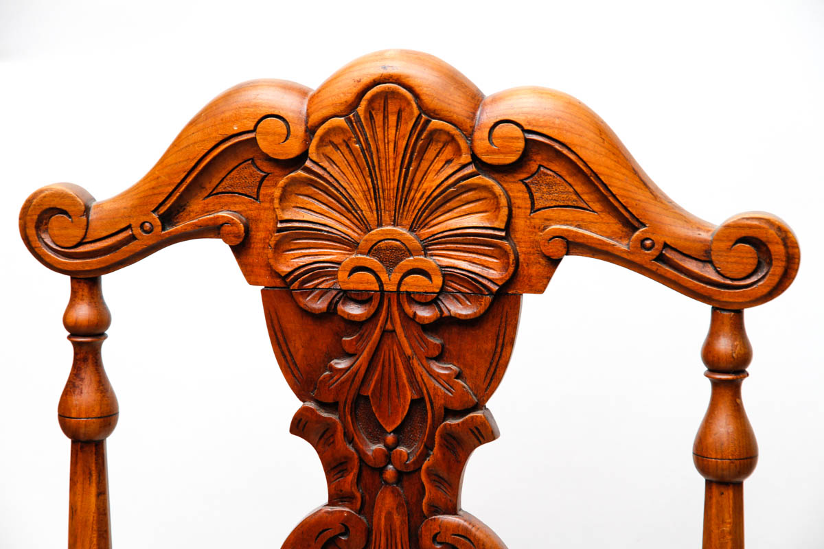 Six Queen Anne-Inspired Rush Seat Chairs