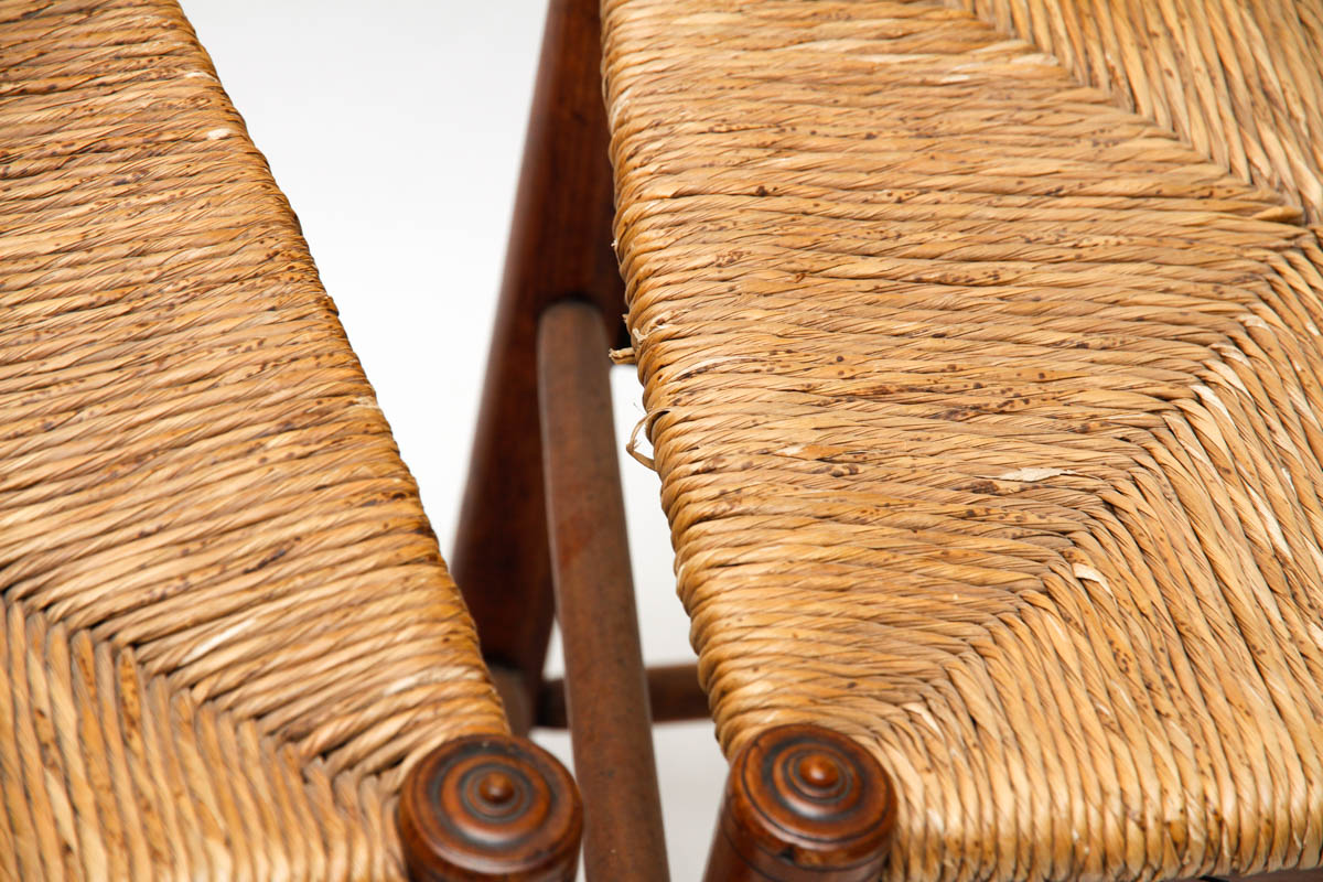 Six Queen Anne-Inspired Rush Seat Chairs