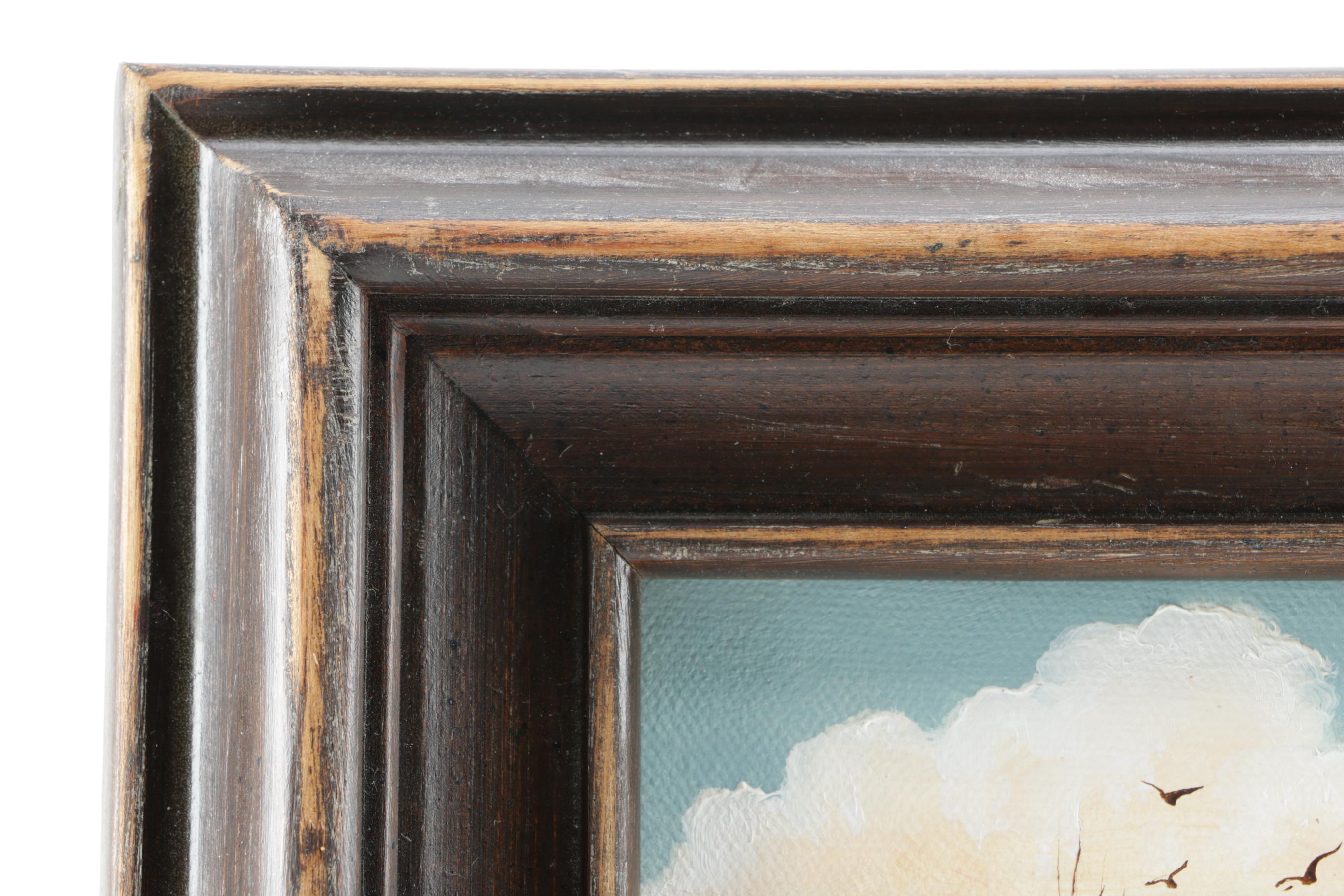 Wegner Oil Painting on Canvas of Barn in WInter