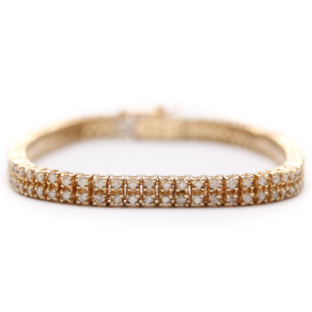 14K Yellow Gold 2.05 CTW Diamond Bracelet