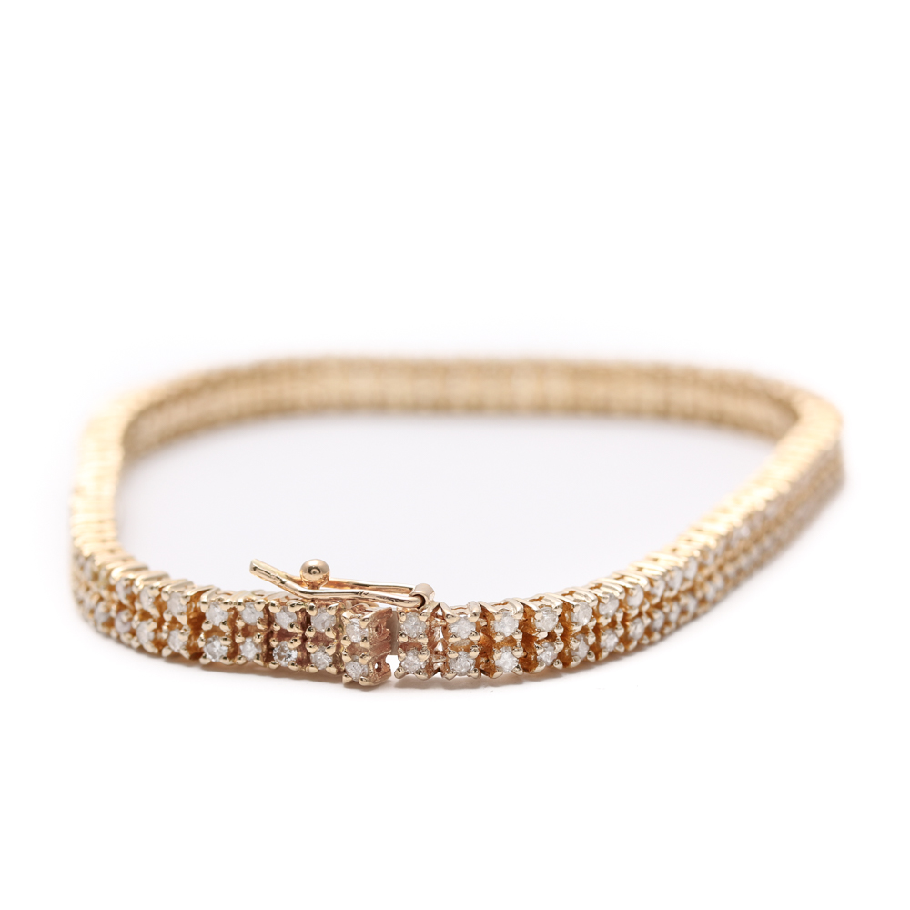 14K Yellow Gold 2.05 CTW Diamond Bracelet
