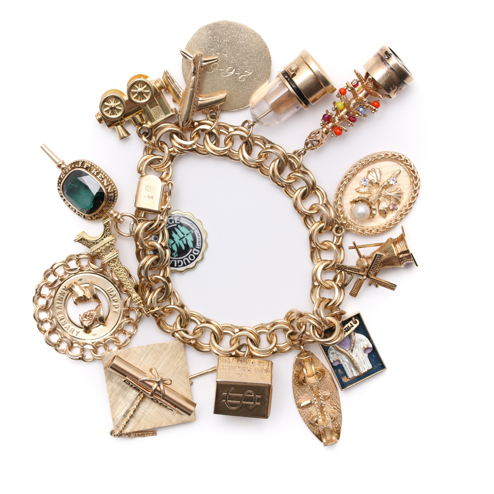 Gold and Gold Filled Charm Bracelet