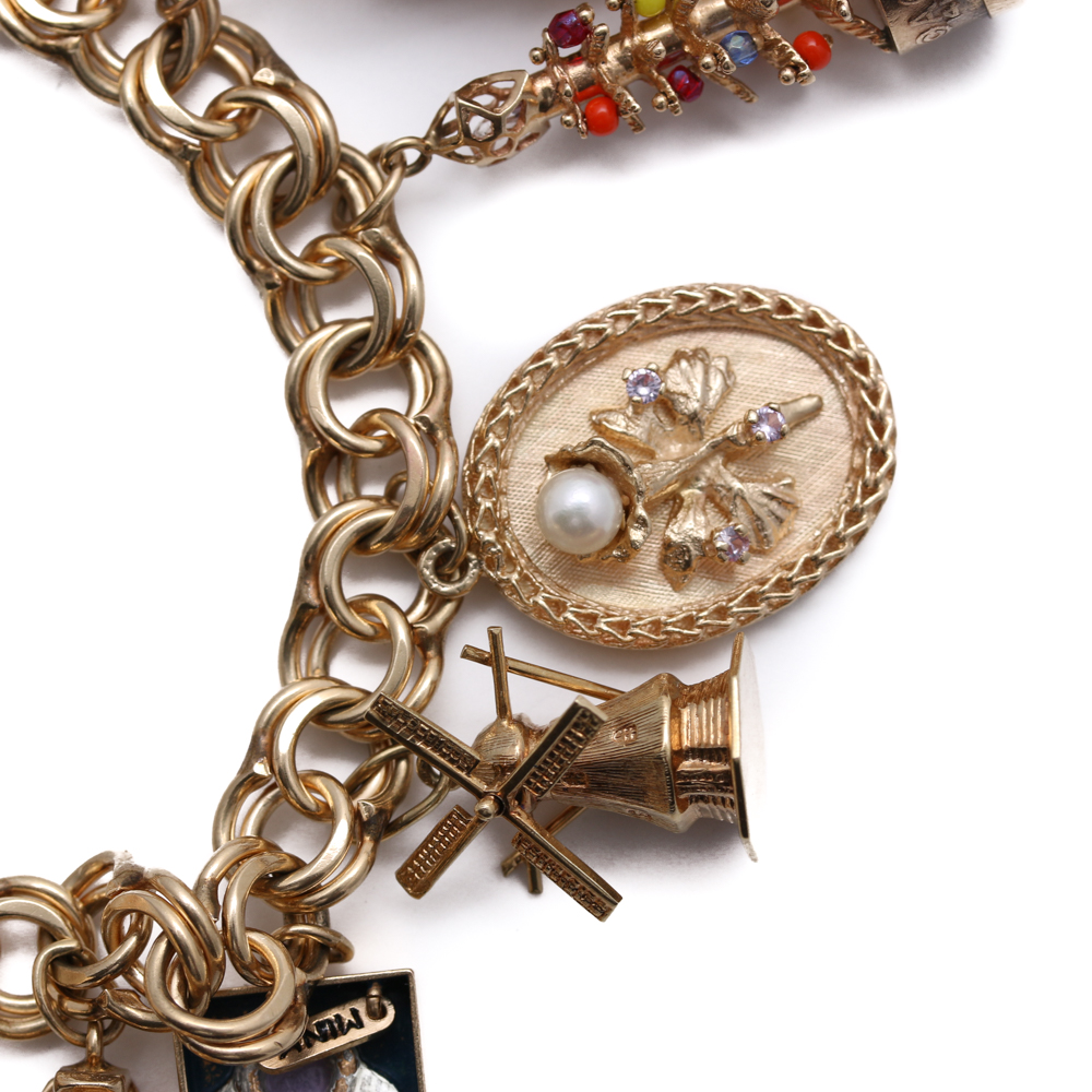 Gold and Gold Filled Charm Bracelet