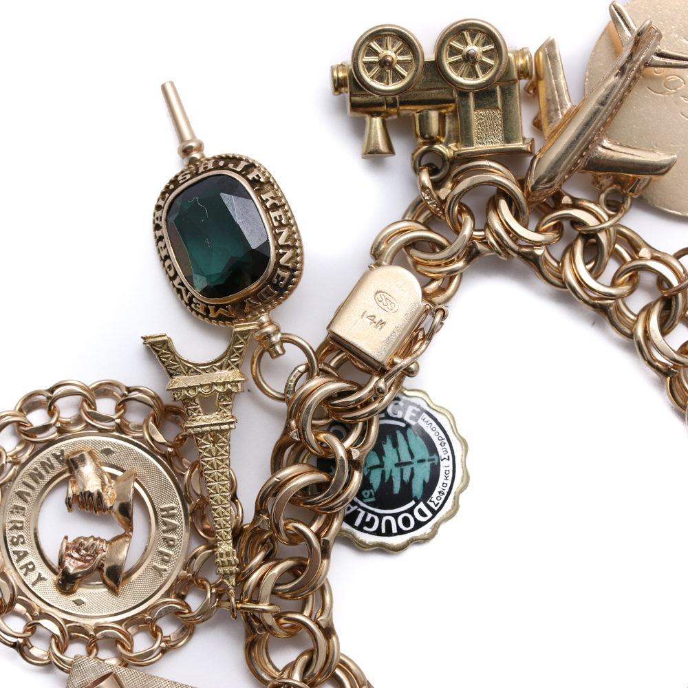 Gold and Gold Filled Charm Bracelet