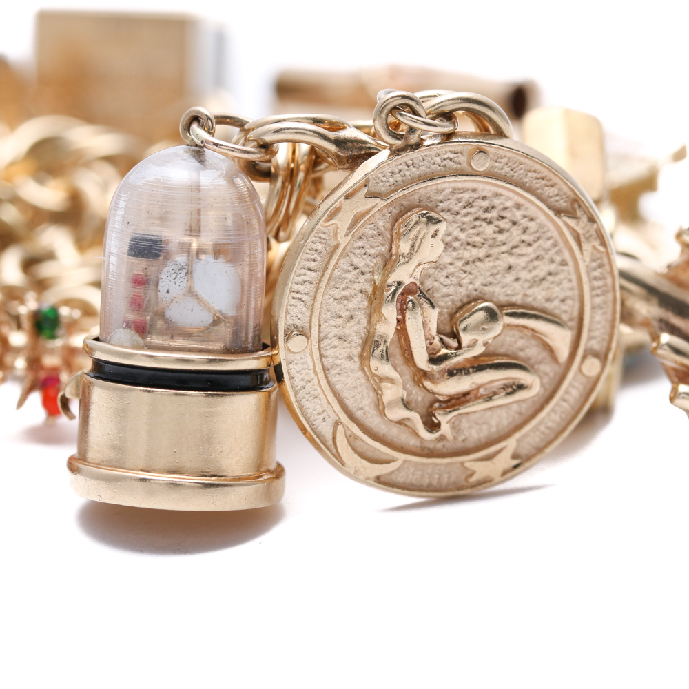 Gold and Gold Filled Charm Bracelet