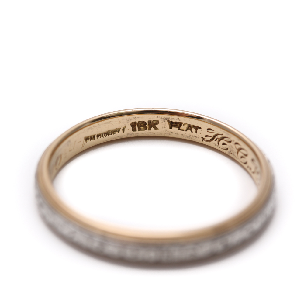 18K Yellow Gold and Platinum Wedding Band
