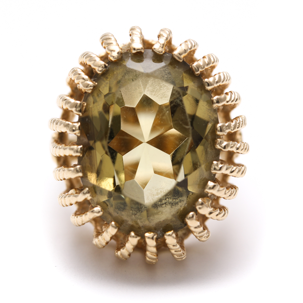 14K Yellow Gold Citrine Ring