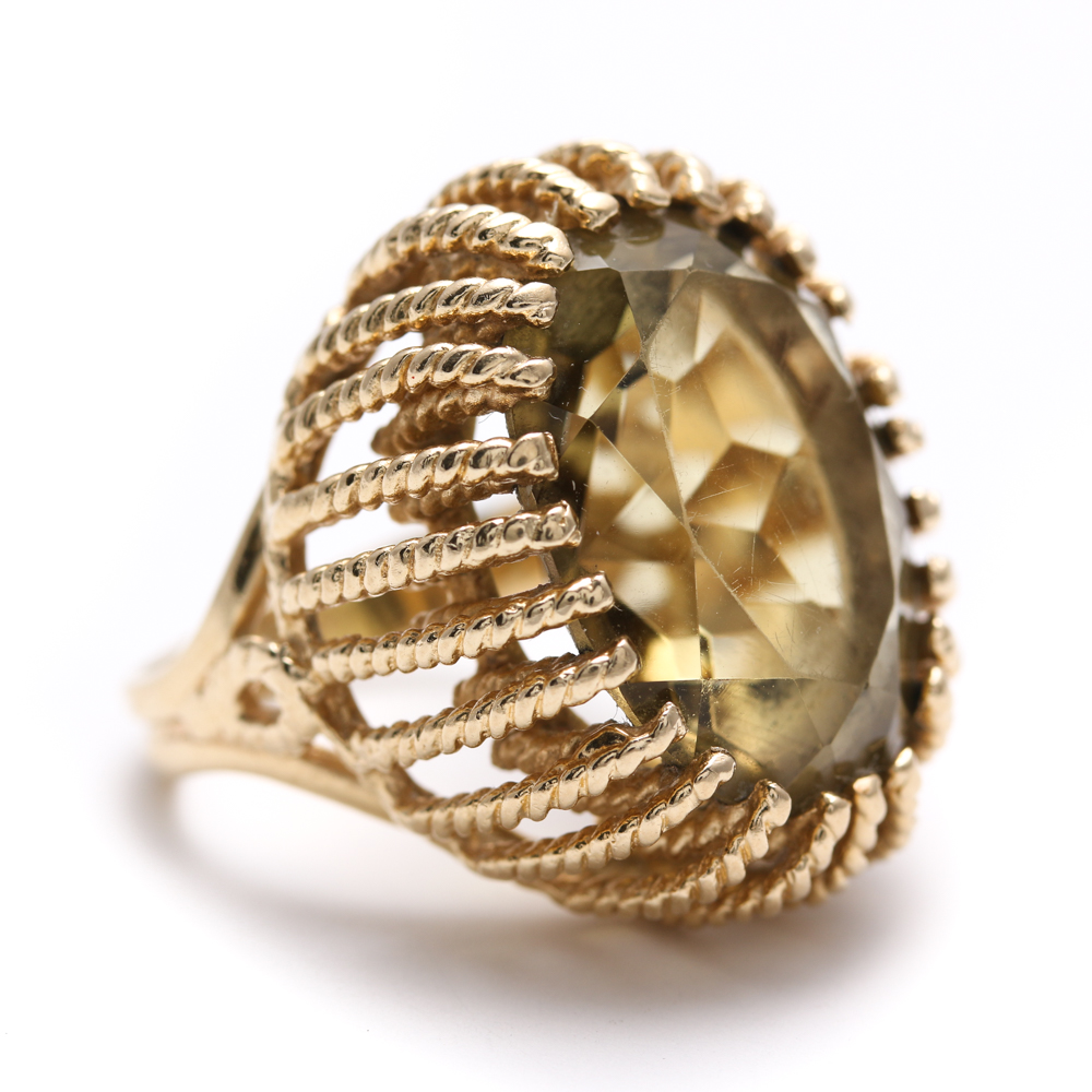 14K Yellow Gold Citrine Ring