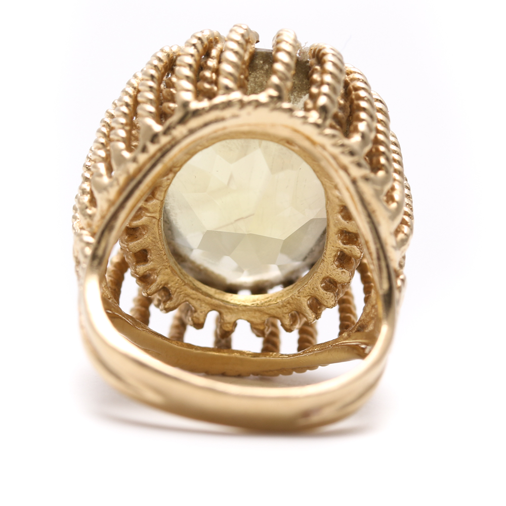 14K Yellow Gold Citrine Ring