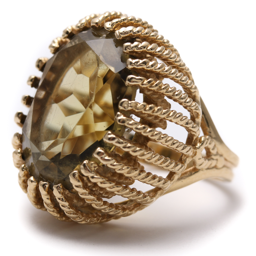 14K Yellow Gold Citrine Ring