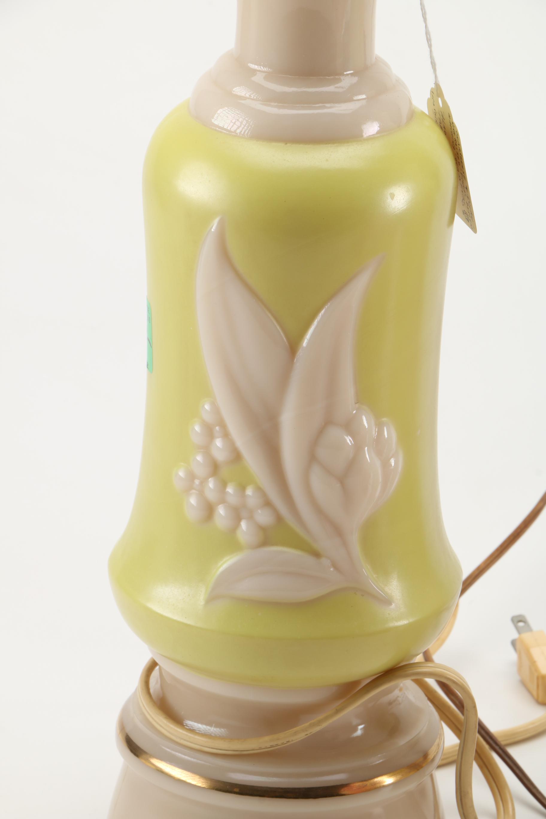 Circa 1940 Aladdin Alacite Glass Table Lamps