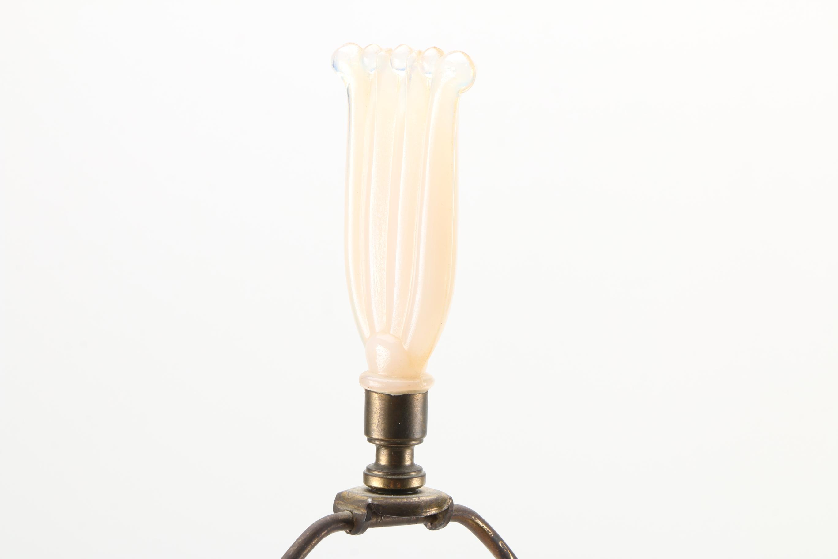 Circa 1940 Aladdin Alacite Glass Table Lamps