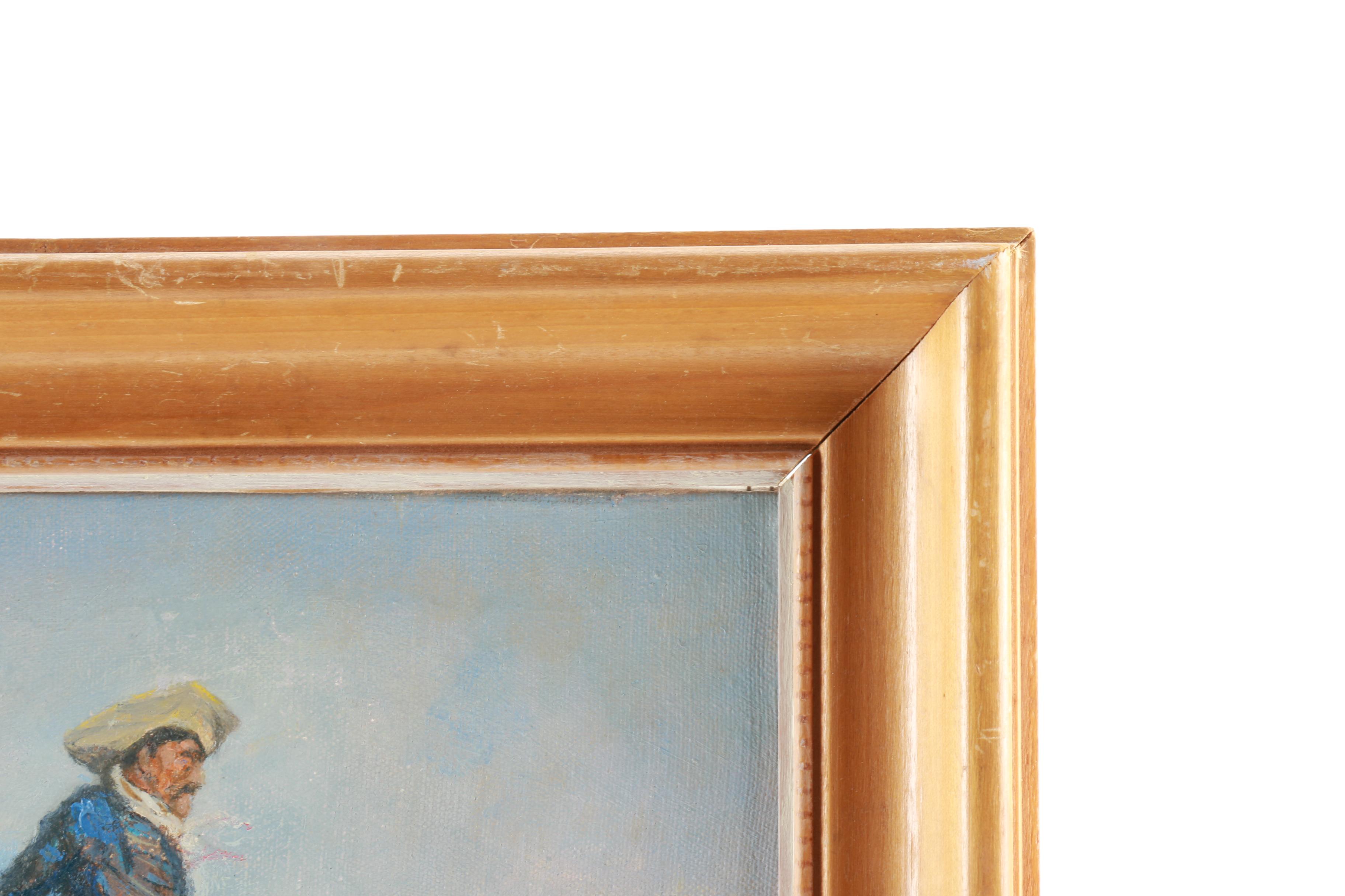 Steiner Oil Painting on Canvas After Frederic Remington "The Cowboy"