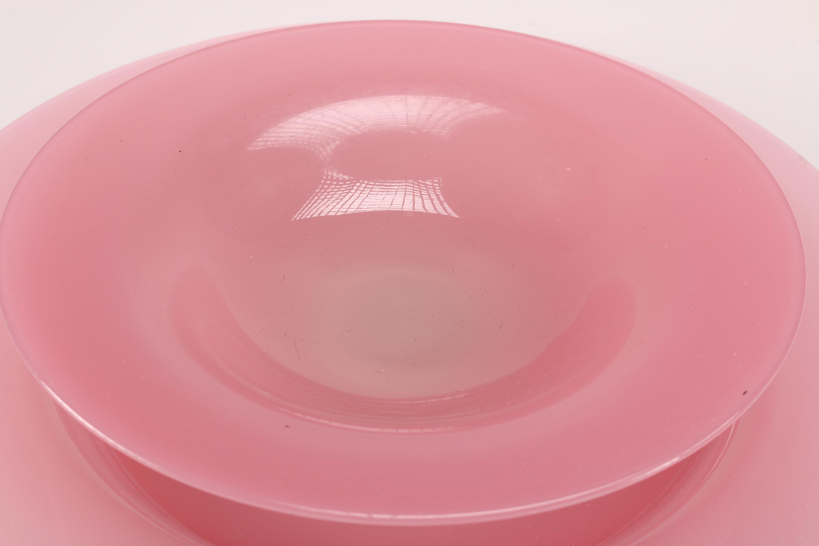 Steuben Rosaline and Alabaster Platter And Bowl