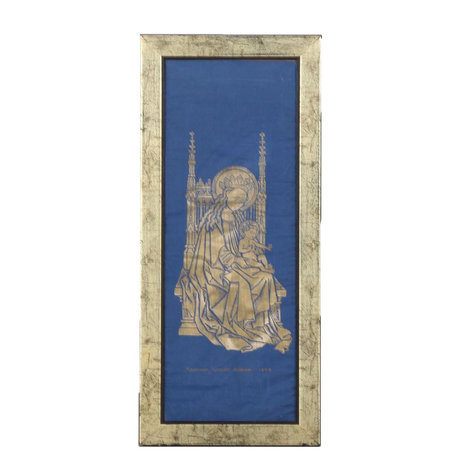 Brass Rubbing From Belgian Madonna and Child