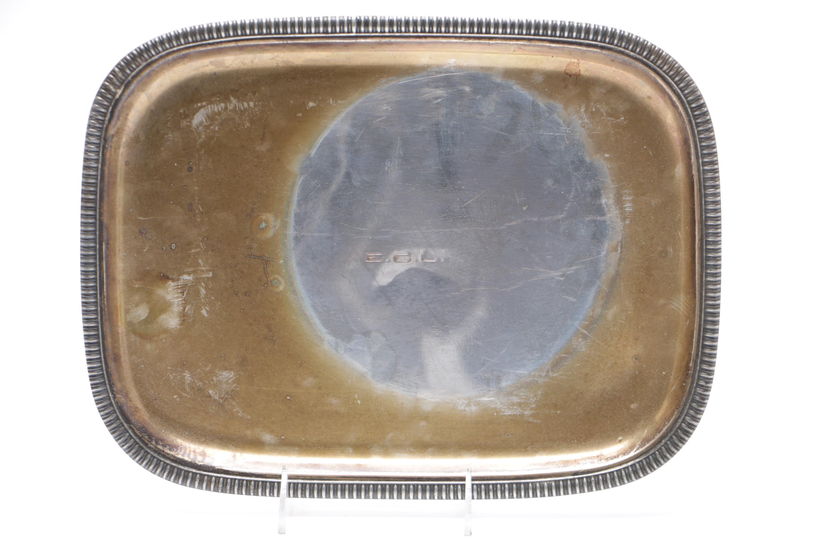 Variety of Etched Silver Plate Serving Trays